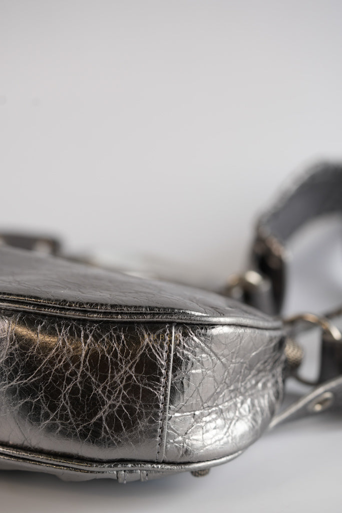 Le Cagole Mini Metalic Silver Shoulder Bag | Purse Maison Luxury Bags Shop