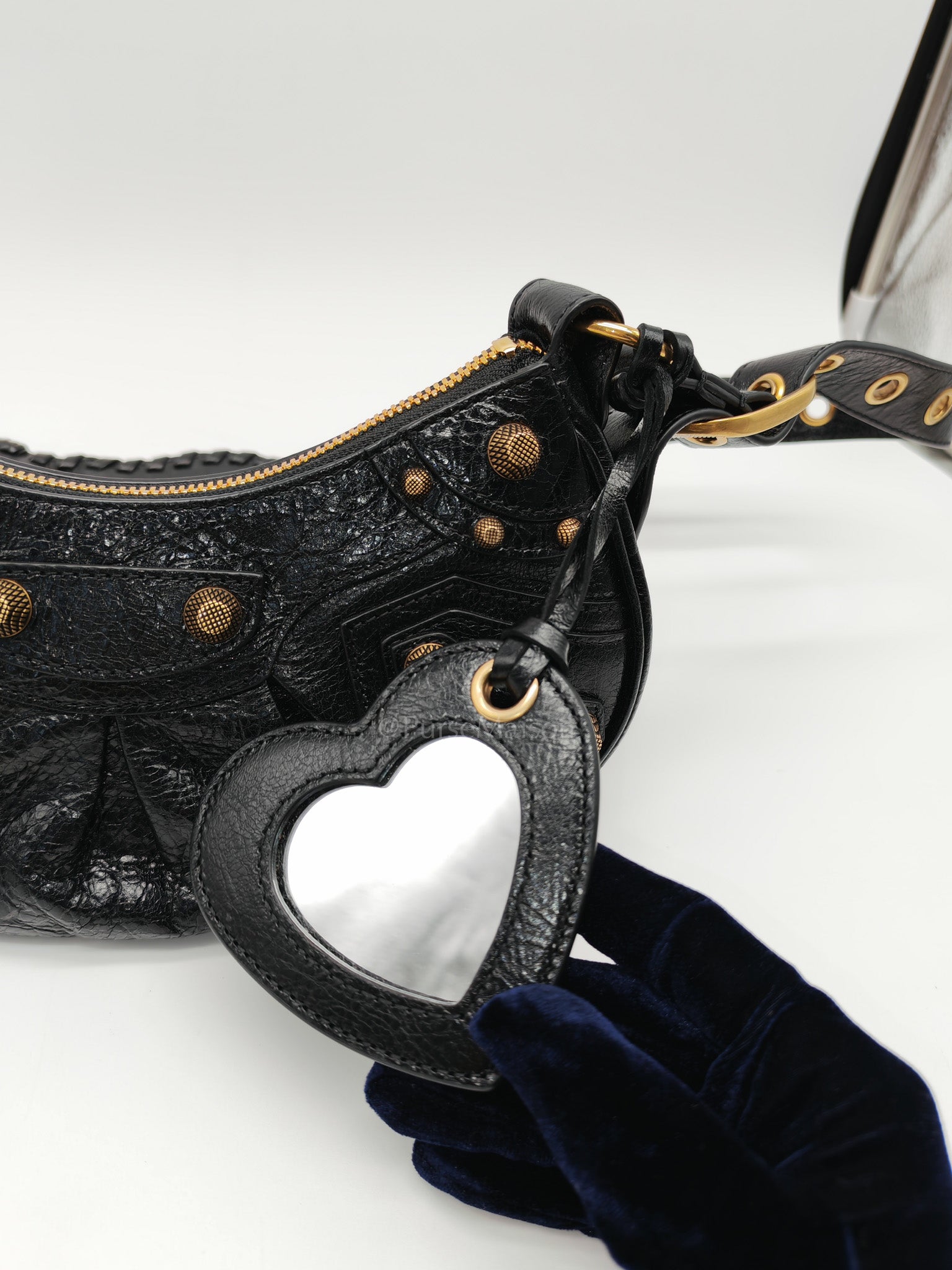 Le Cagole XS Arena in Black Lambskin Leather and Gold Hardware | Purse Maison Luxury Bags Shop