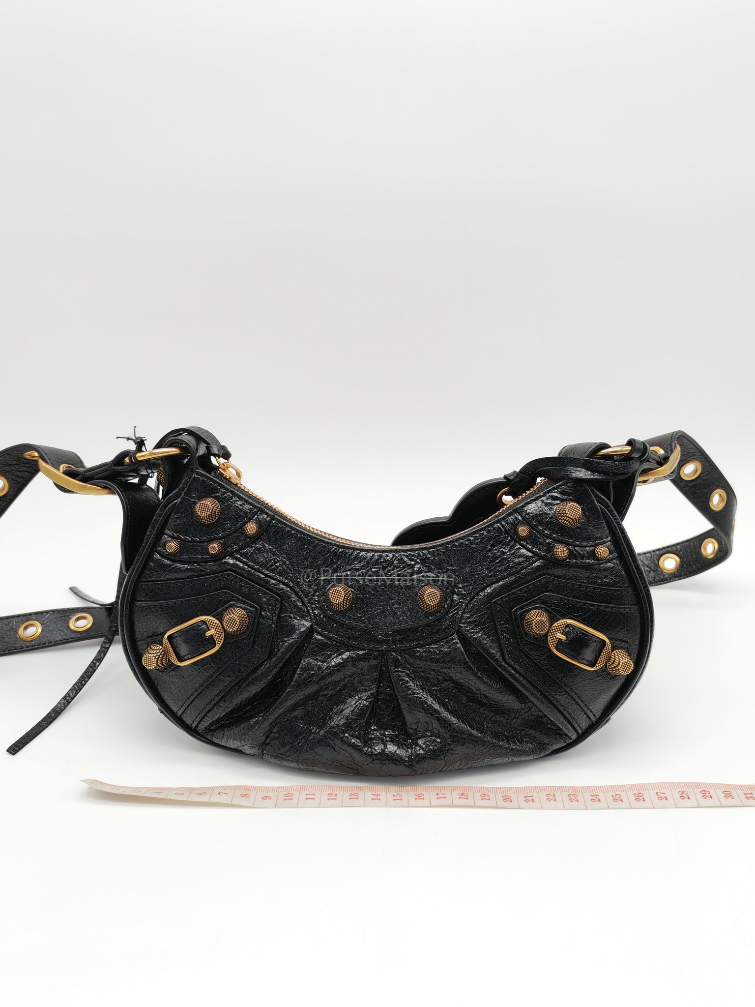 Le Cagole XS Arena in Black Lambskin Leather and Gold Hardware | Purse Maison Luxury Bags Shop