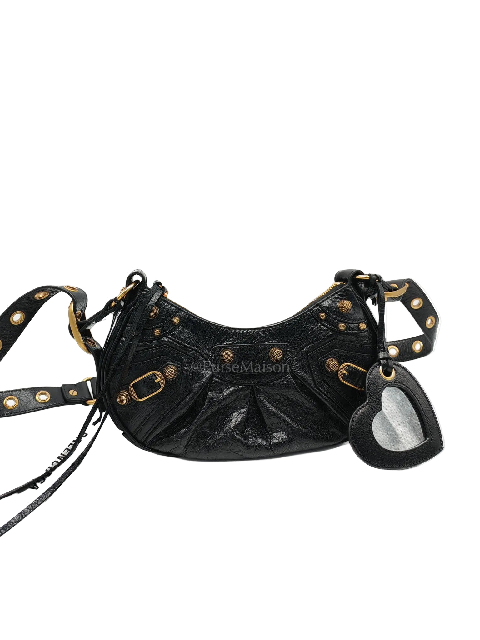 Le Cagole XS Arena in Black Lambskin Leather and Gold Hardware | Purse Maison Luxury Bags Shop
