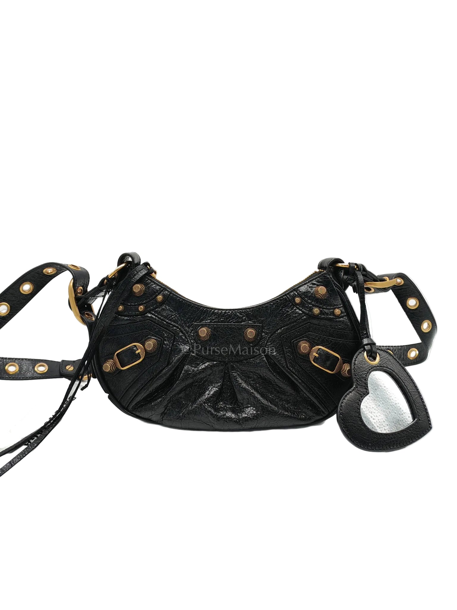 Le Cagole XS Arena in Black Lambskin Leather and Gold Hardware | Purse Maison Luxury Bags Shop