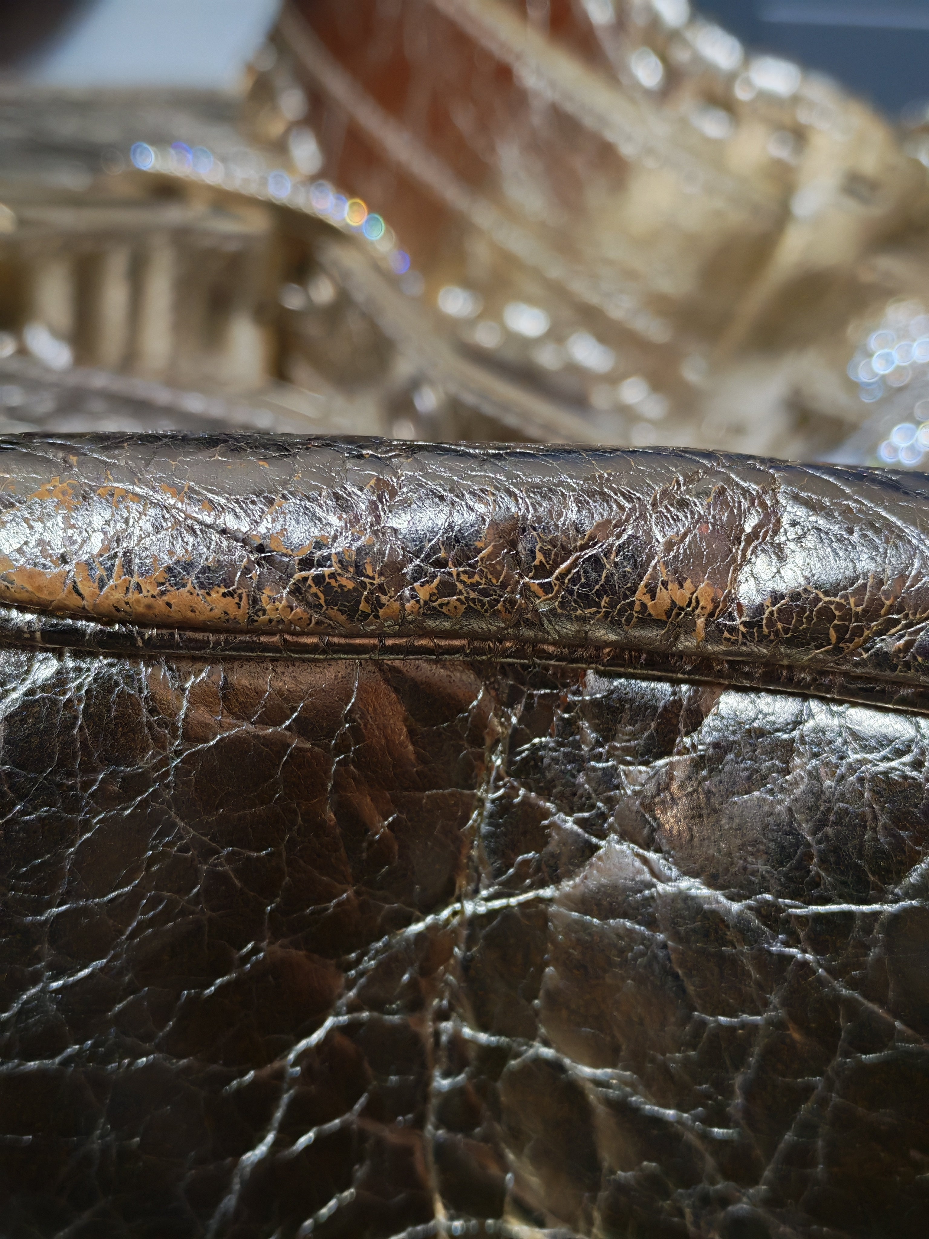 Le Cagole XS Metallic Gold Leather and Diamond Studded Hardware | Purse Maison Luxury Bags Shop