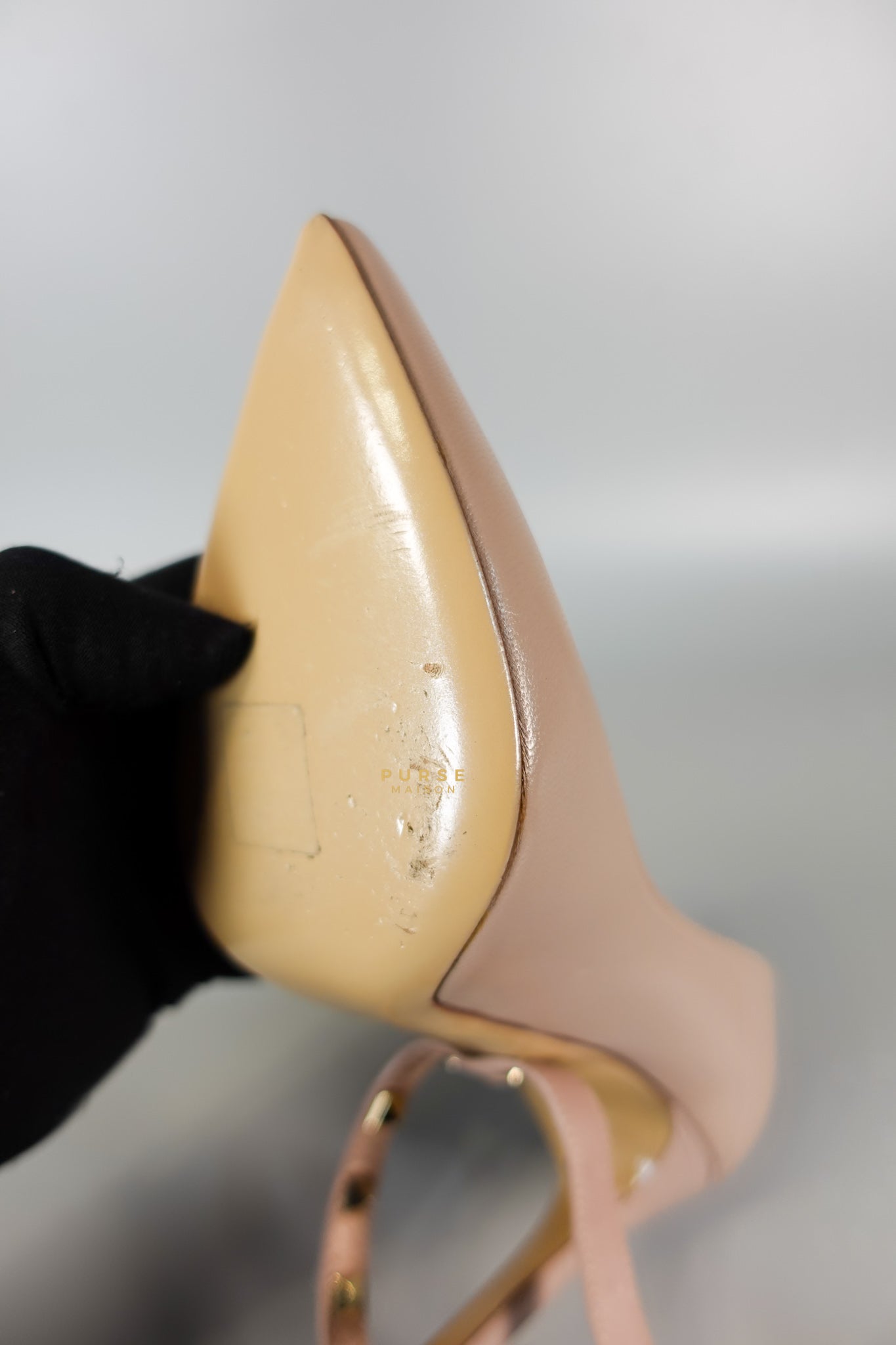 Leather Pumps with Rockstud Strap (Size 35.5EU 22.5cm) | Purse Maison Luxury Bags Shop