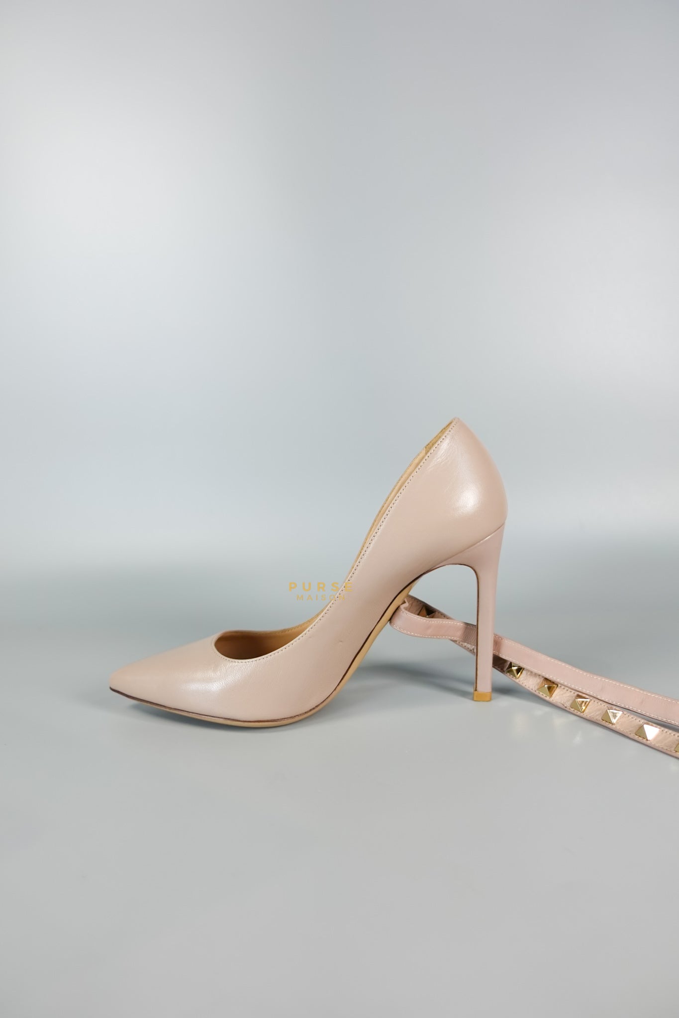 Leather Pumps with Rockstud Strap (Size 35.5EU 22.5cm) | Purse Maison Luxury Bags Shop