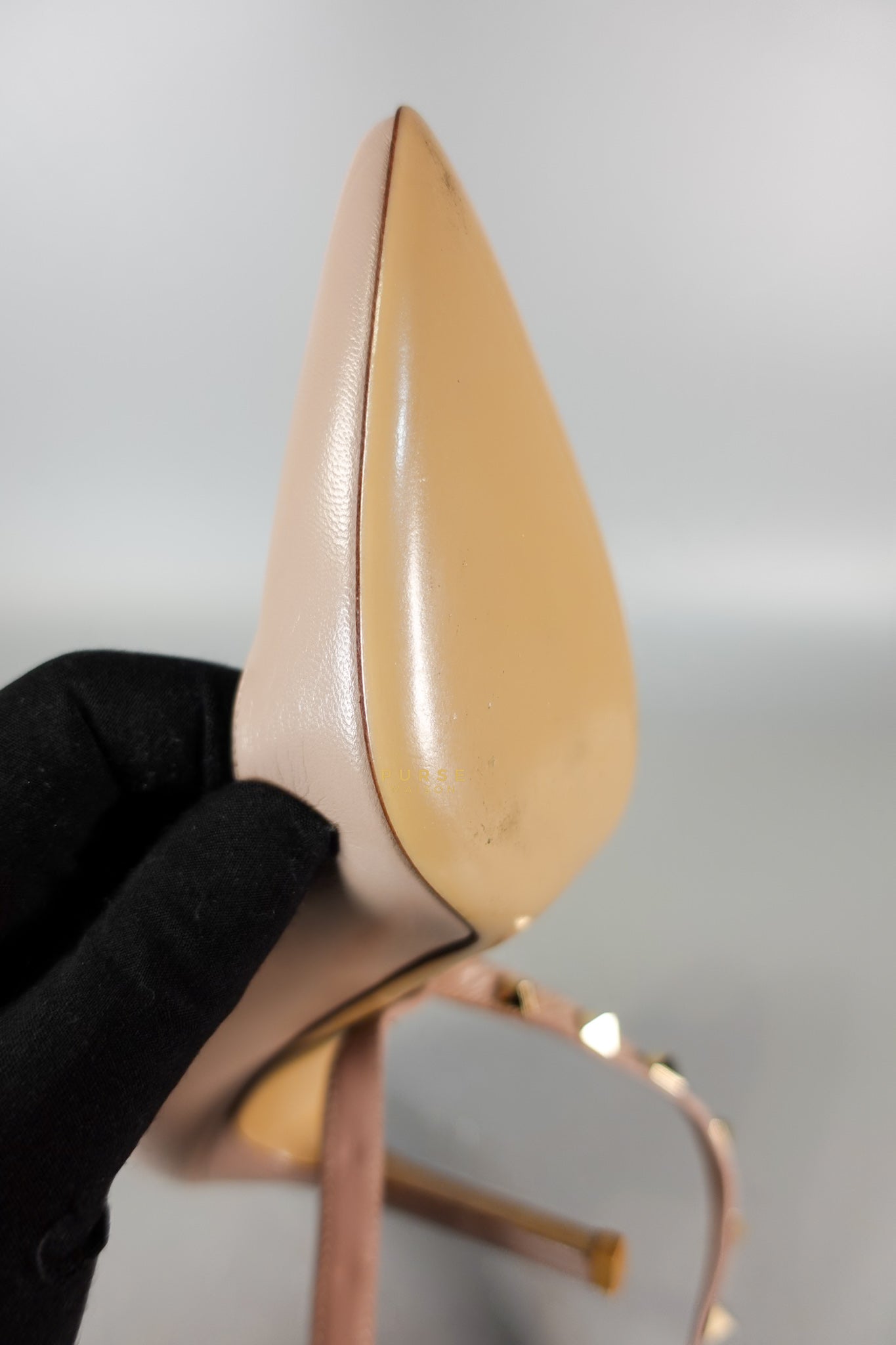 Leather Pumps with Rockstud Strap (Size 35.5EU 22.5cm) | Purse Maison Luxury Bags Shop