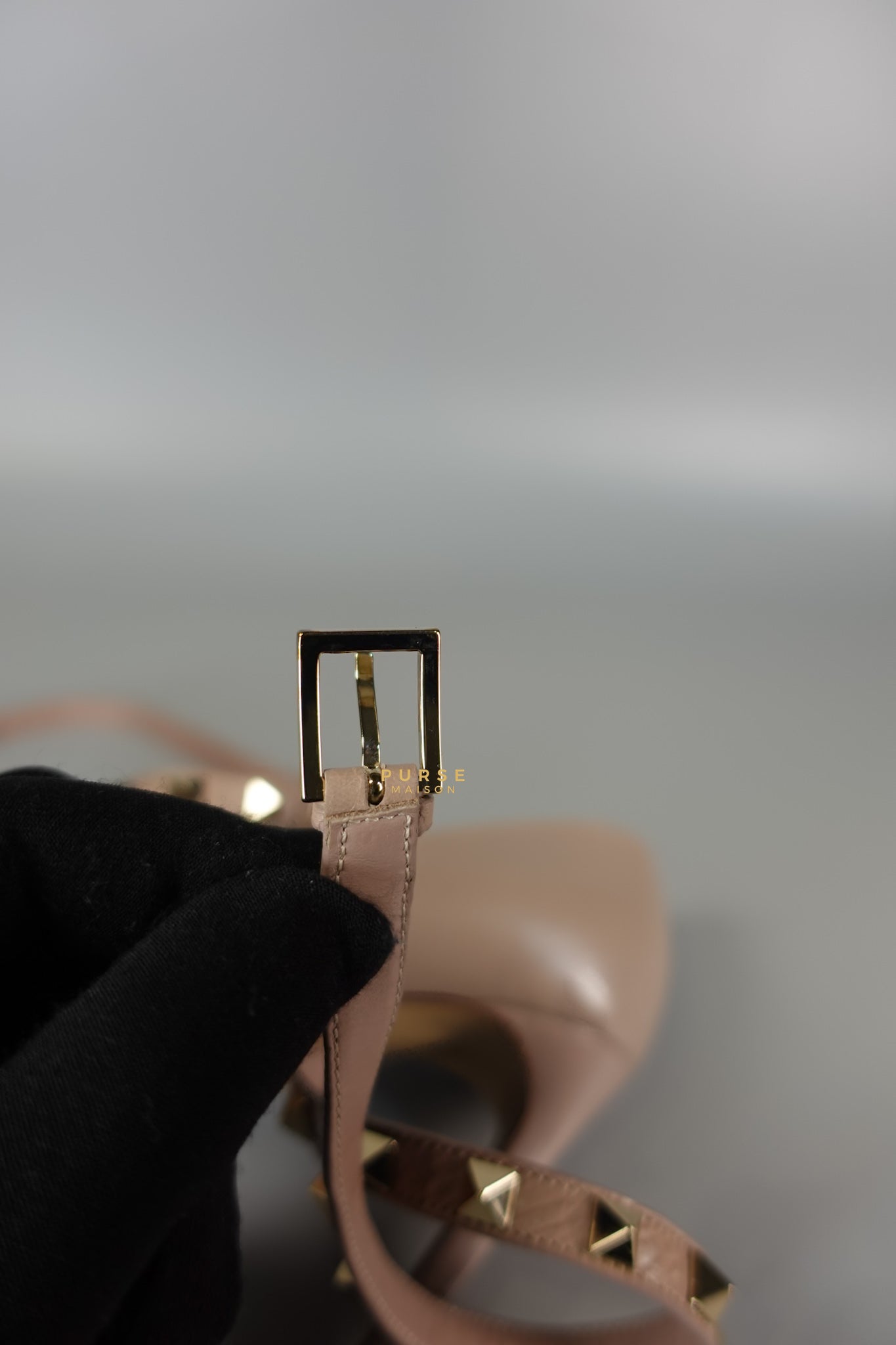 Leather Pumps with Rockstud Strap (Size 35.5EU 22.5cm) | Purse Maison Luxury Bags Shop