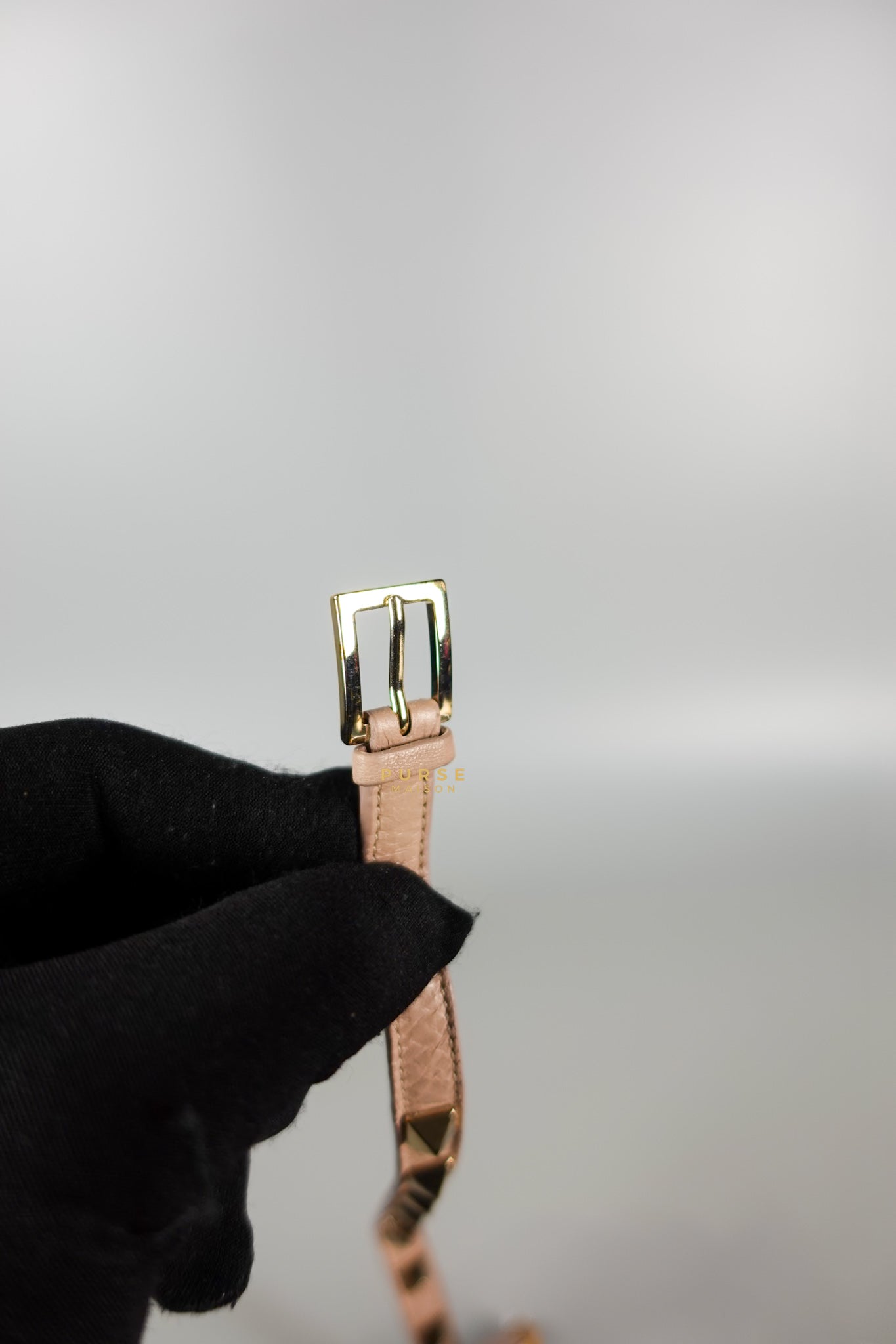 Leather Pumps with Rockstud Strap (Size 35.5EU 22.5cm) | Purse Maison Luxury Bags Shop