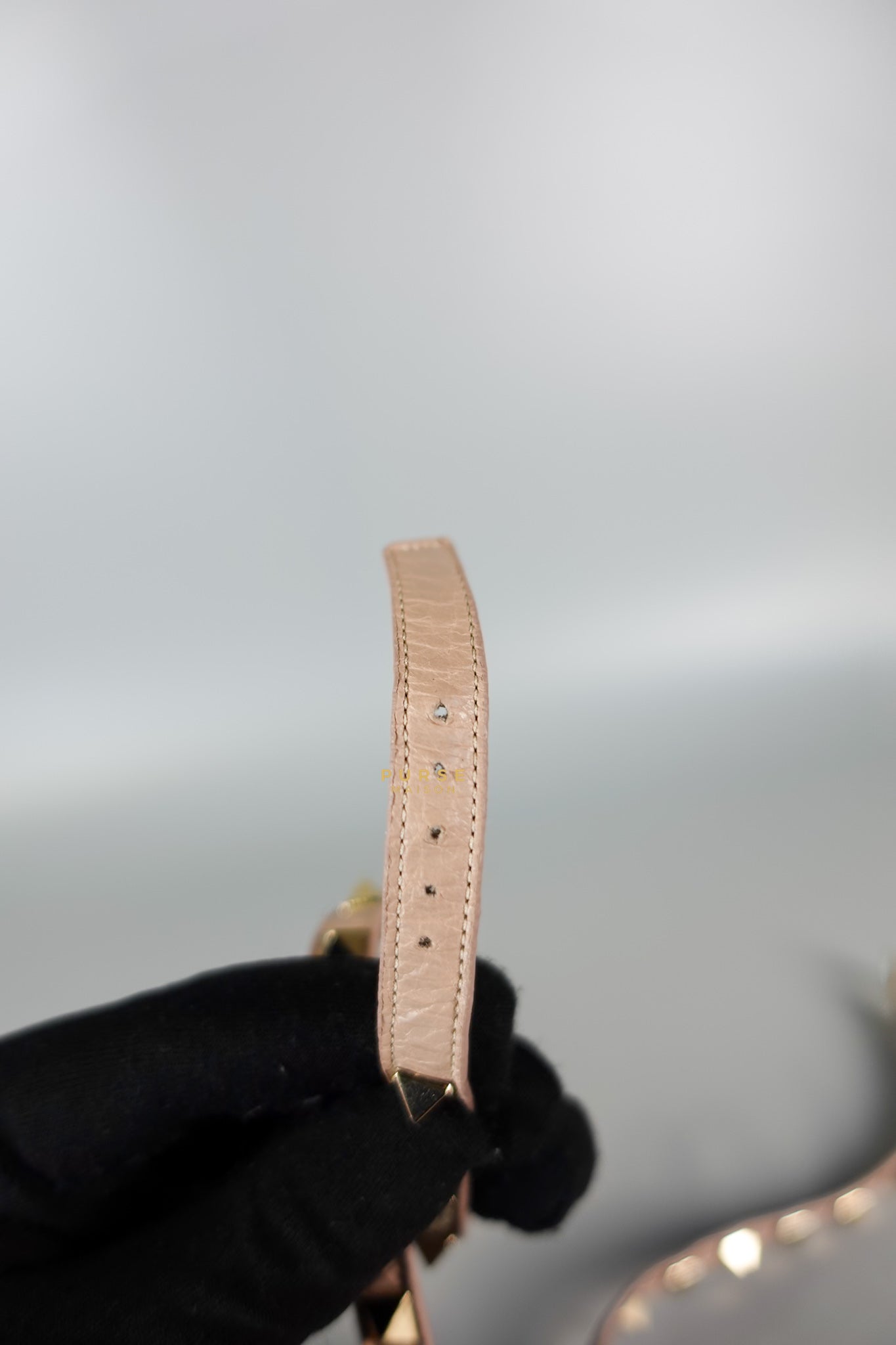 Leather Pumps with Rockstud Strap (Size 35.5EU 22.5cm) | Purse Maison Luxury Bags Shop