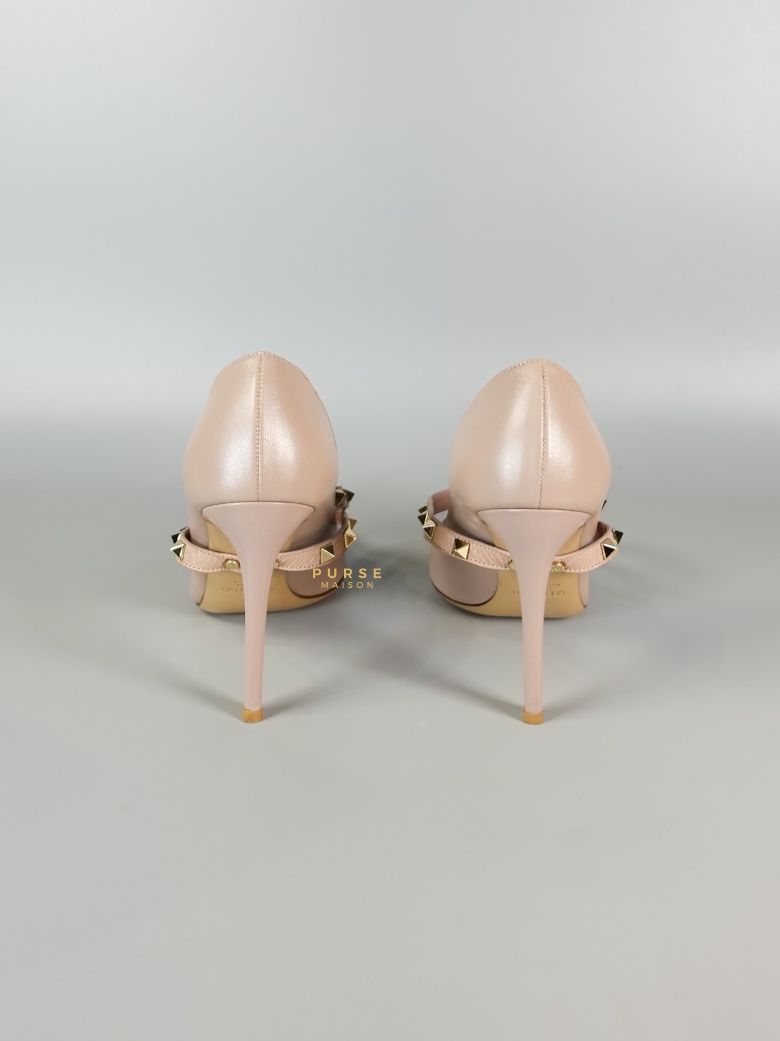 Leather Pumps with Rockstud Strap (Size 35.5EU 22.5cm) | Purse Maison Luxury Bags Shop