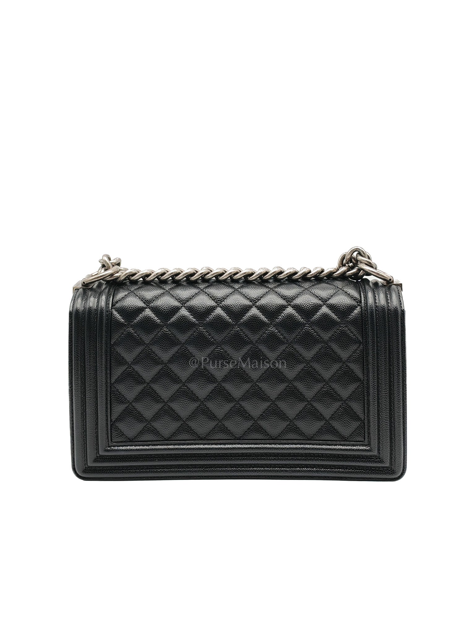 Le Boy Old Medium in Black Caviar Leather & Ruthenium Hardware (Series 28)