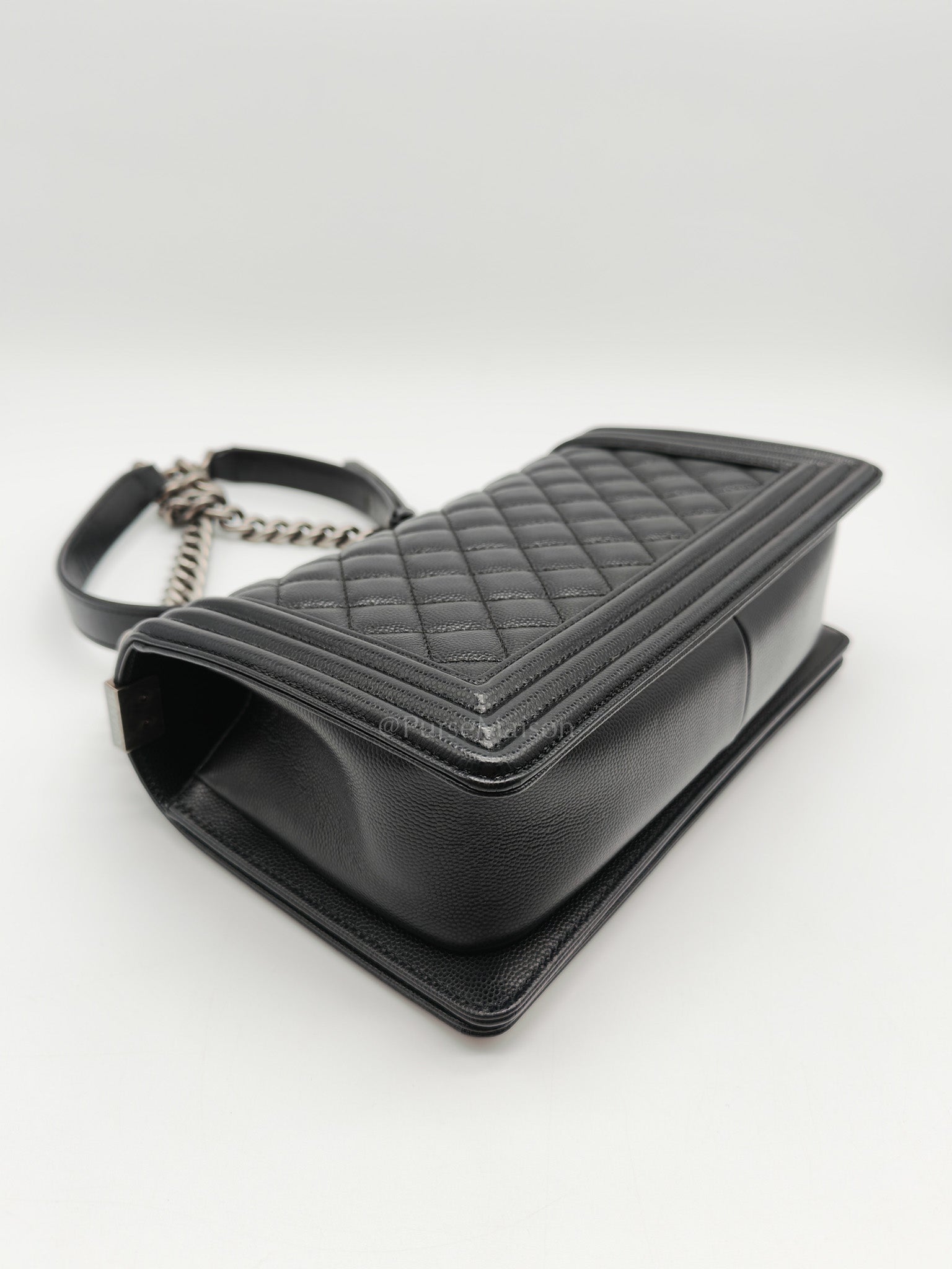 Le Boy Old Medium in Black Caviar Leather & Ruthenium Hardware (Series 28)