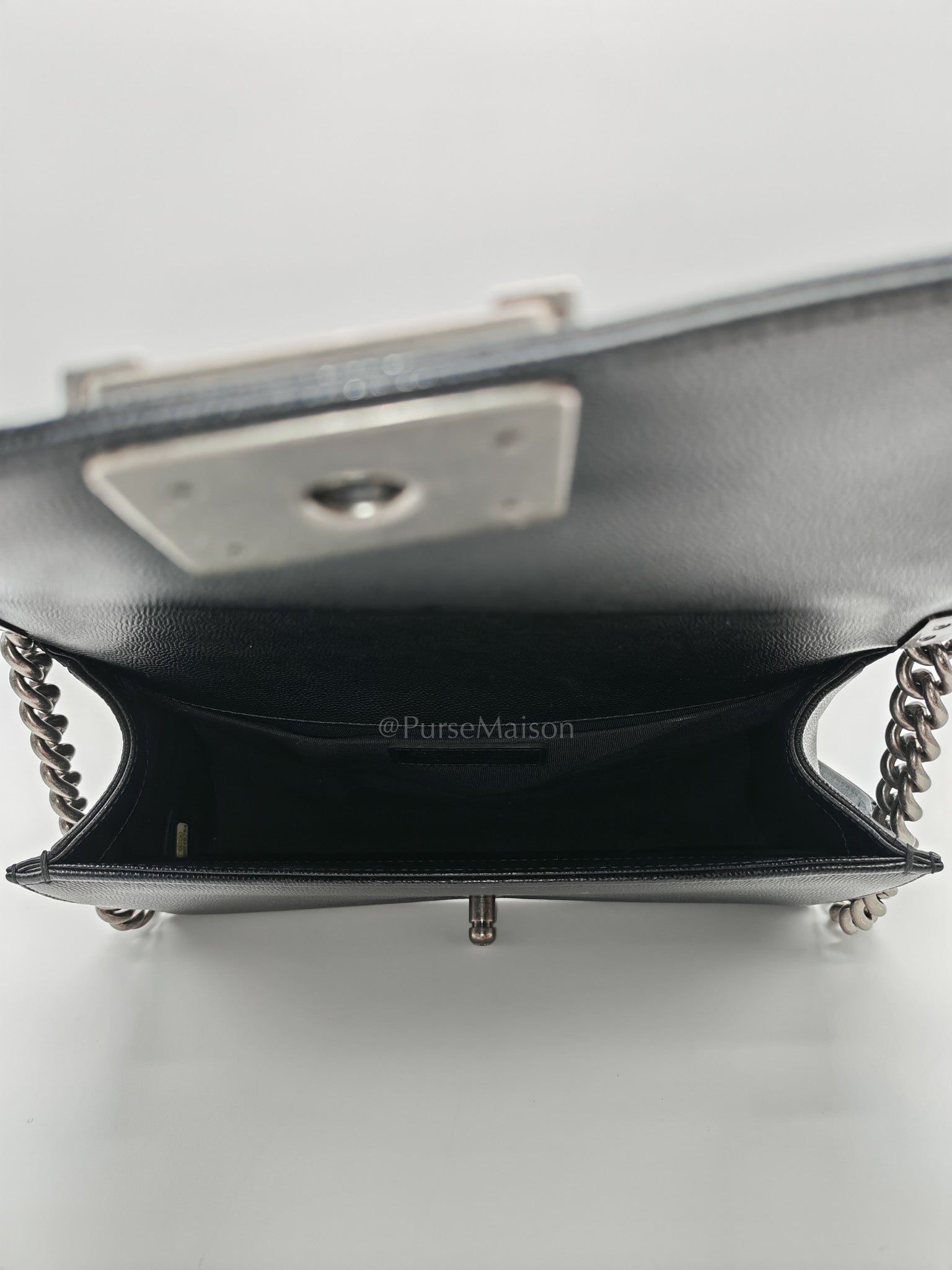Le Boy Old Medium in Black Caviar Leather & Ruthenium Hardware (Series 28)