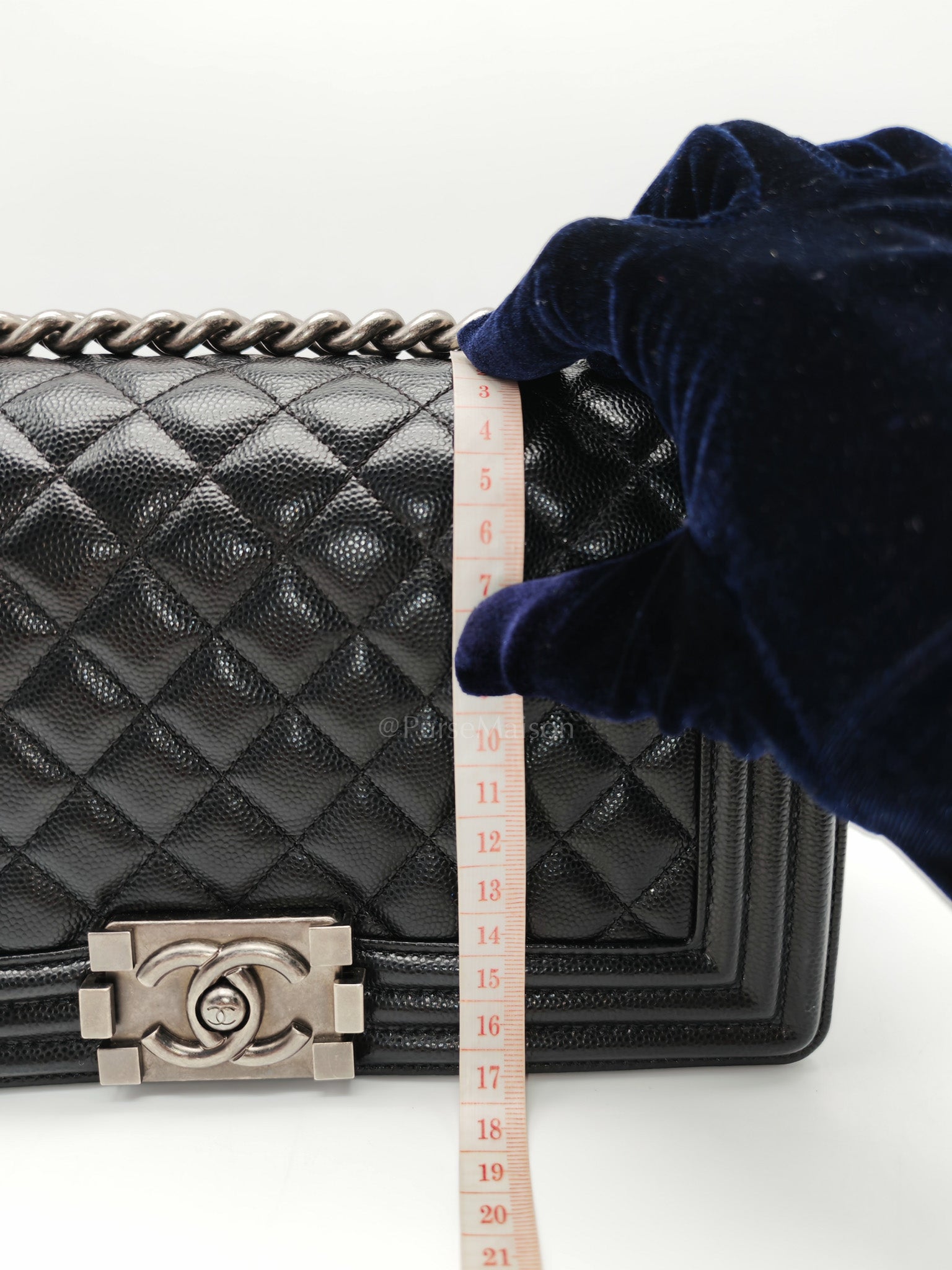 Le Boy Old Medium in Black Caviar Leather & Ruthenium Hardware (Series 28)