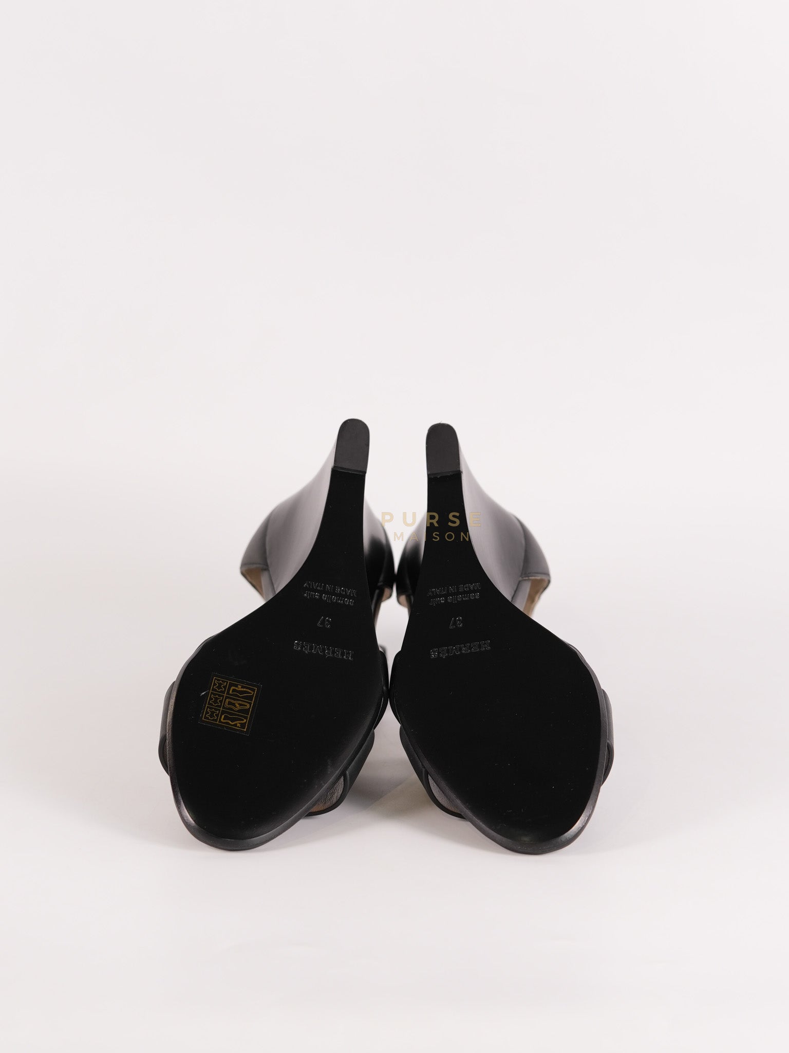 Legend Ankle Strap Wedge Sandals in Black Calfskin Leather Size 37 EU (23.5 cm) | Purse Maison Luxury Bags Shop