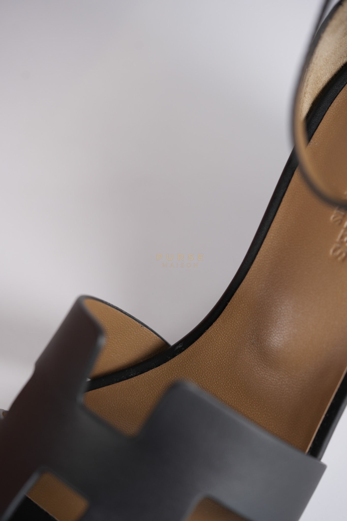 Legend Ankle Strap Wedge Sandals in Black Calfskin Leather Size 37 EU (23.5 cm) | Purse Maison Luxury Bags Shop