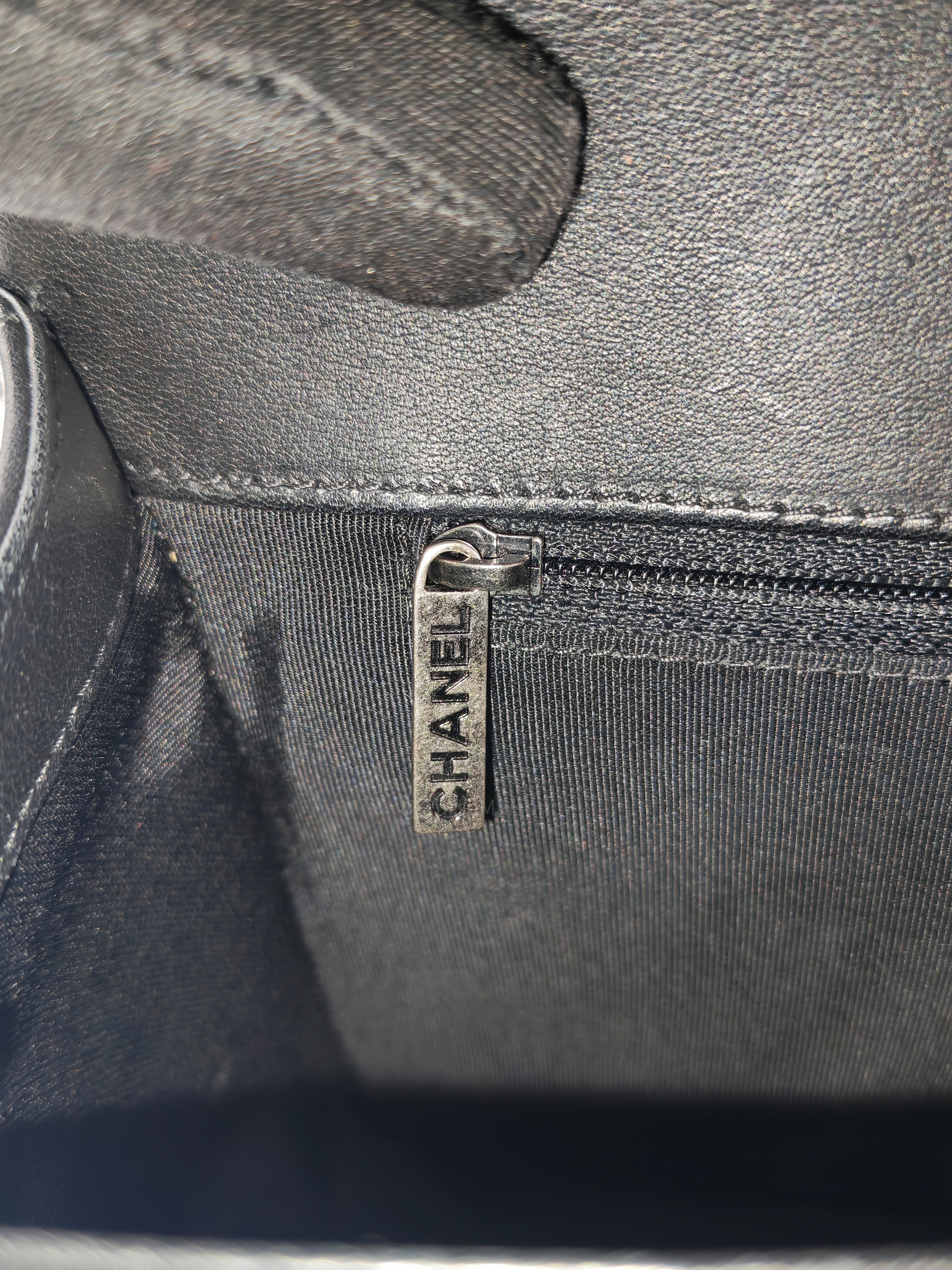 Chanel Le Boy New Medium in Black Chevron Lambskin Leather and Ruthenium Hardware Series 22