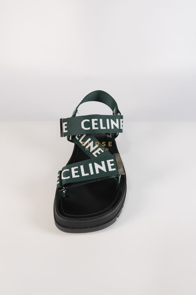 Leo Sandals in Black/Green Size 38 EU (24cm) | Purse Maison Luxury Bags Shop