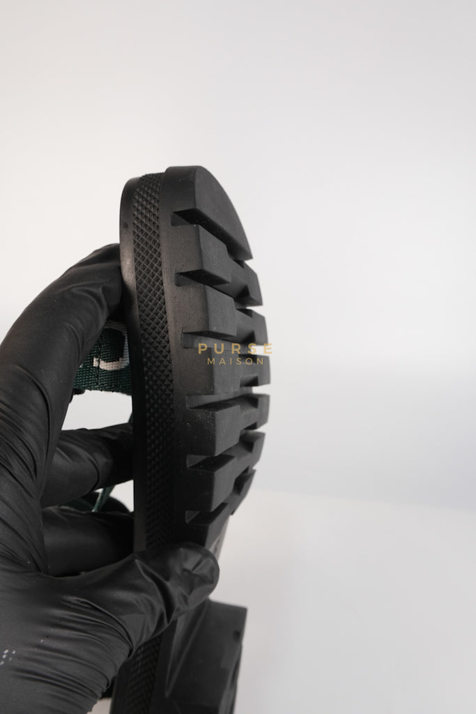 Leo Sandals in Black/Green Size 38 EU (24cm) | Purse Maison Luxury Bags Shop