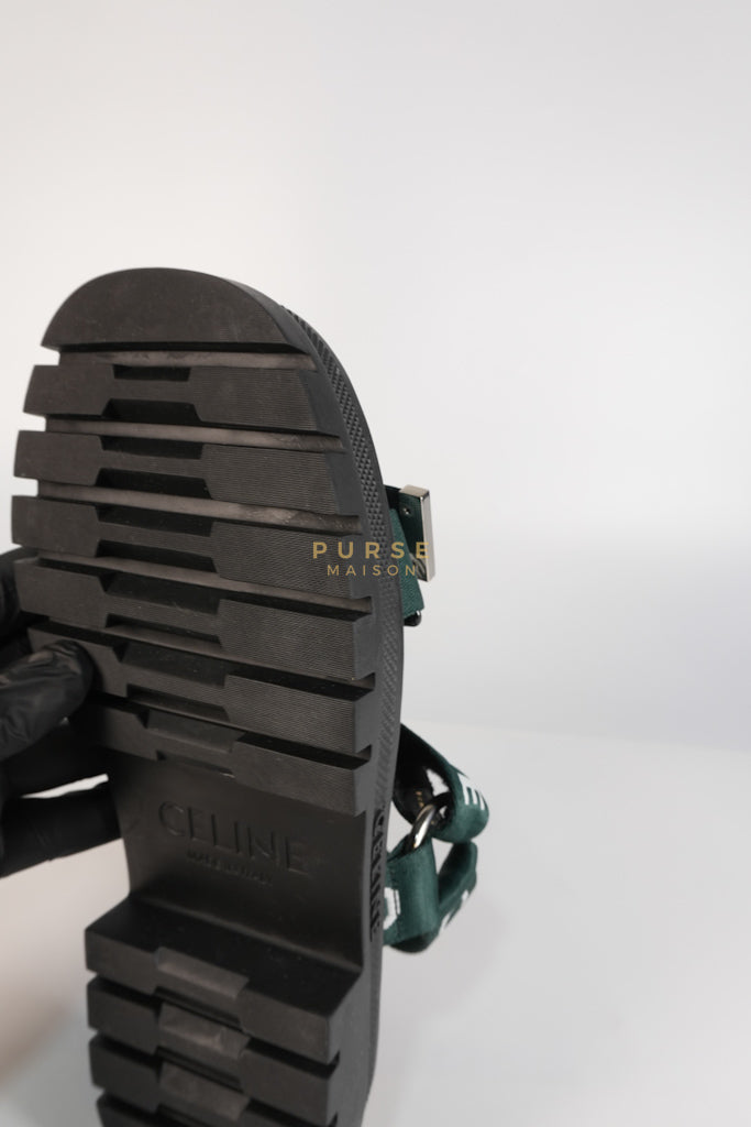 Leo Sandals in Black/Green Size 38 EU (24cm) | Purse Maison Luxury Bags Shop