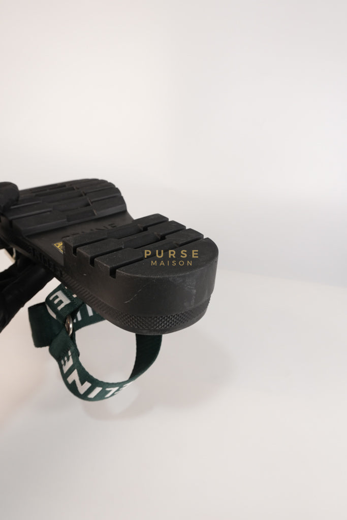 Leo Sandals in Black/Green Size 38 EU (24cm) | Purse Maison Luxury Bags Shop