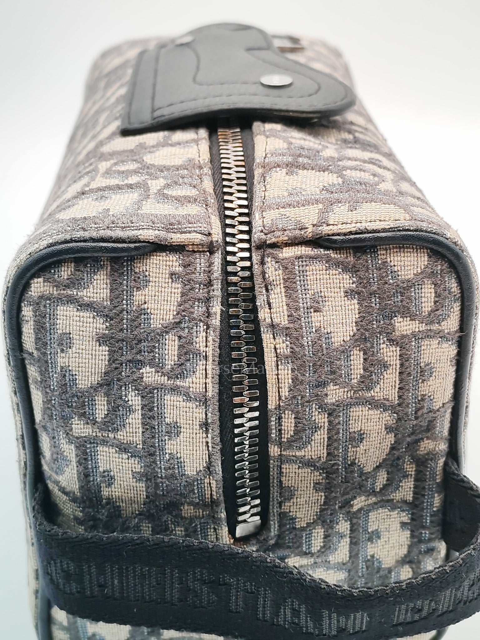 Lingot 22 Toiletry Pouch in Blue Oblique Jacquard Canvas