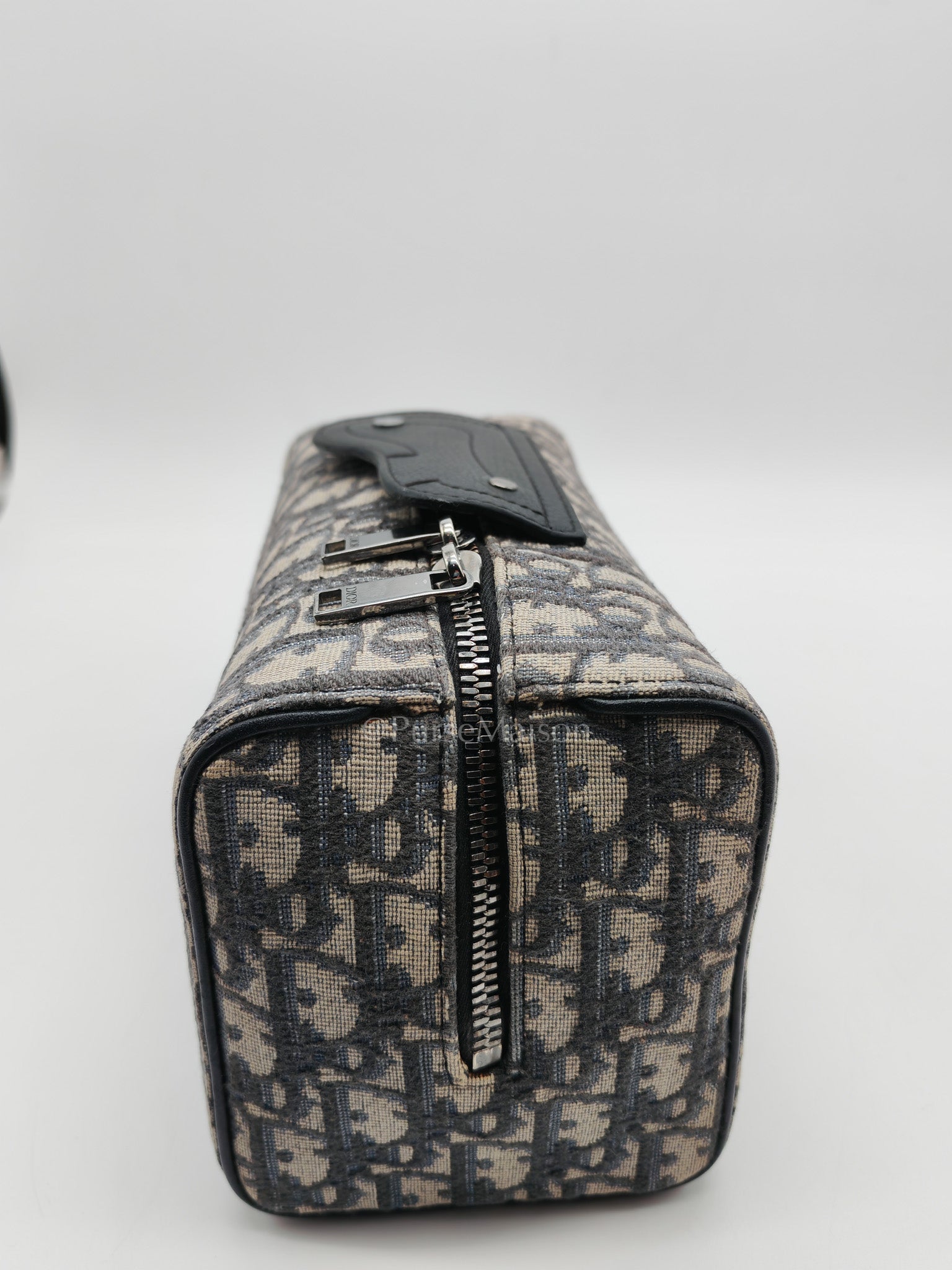 Lingot 22 Toiletry Pouch in Blue Oblique Jacquard Canvas