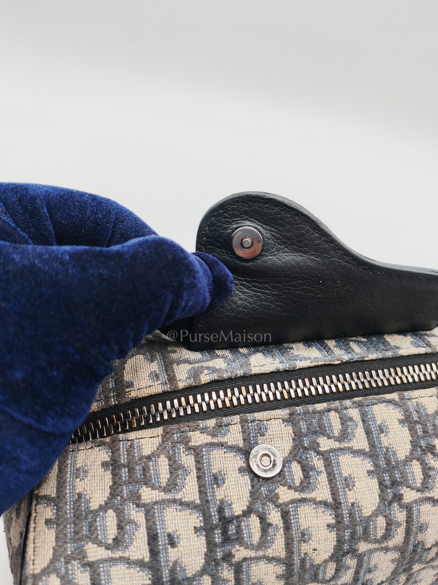 Lingot 22 Toiletry Pouch in Blue Oblique Jacquard Canvas