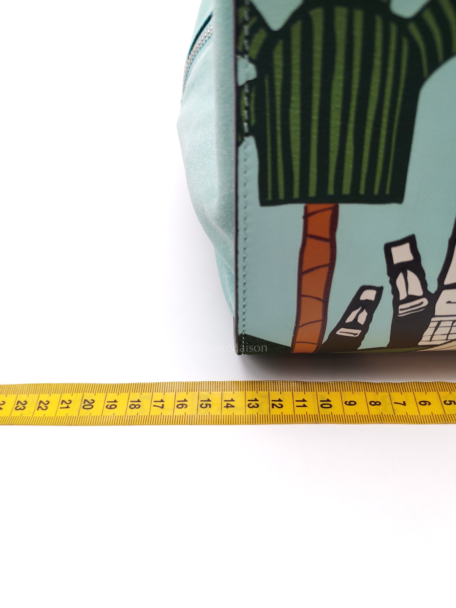 x Ken Price Hammock Bag Small in Multicolor Mint Green, Tan and Blue Cartoon Palm Trees Design