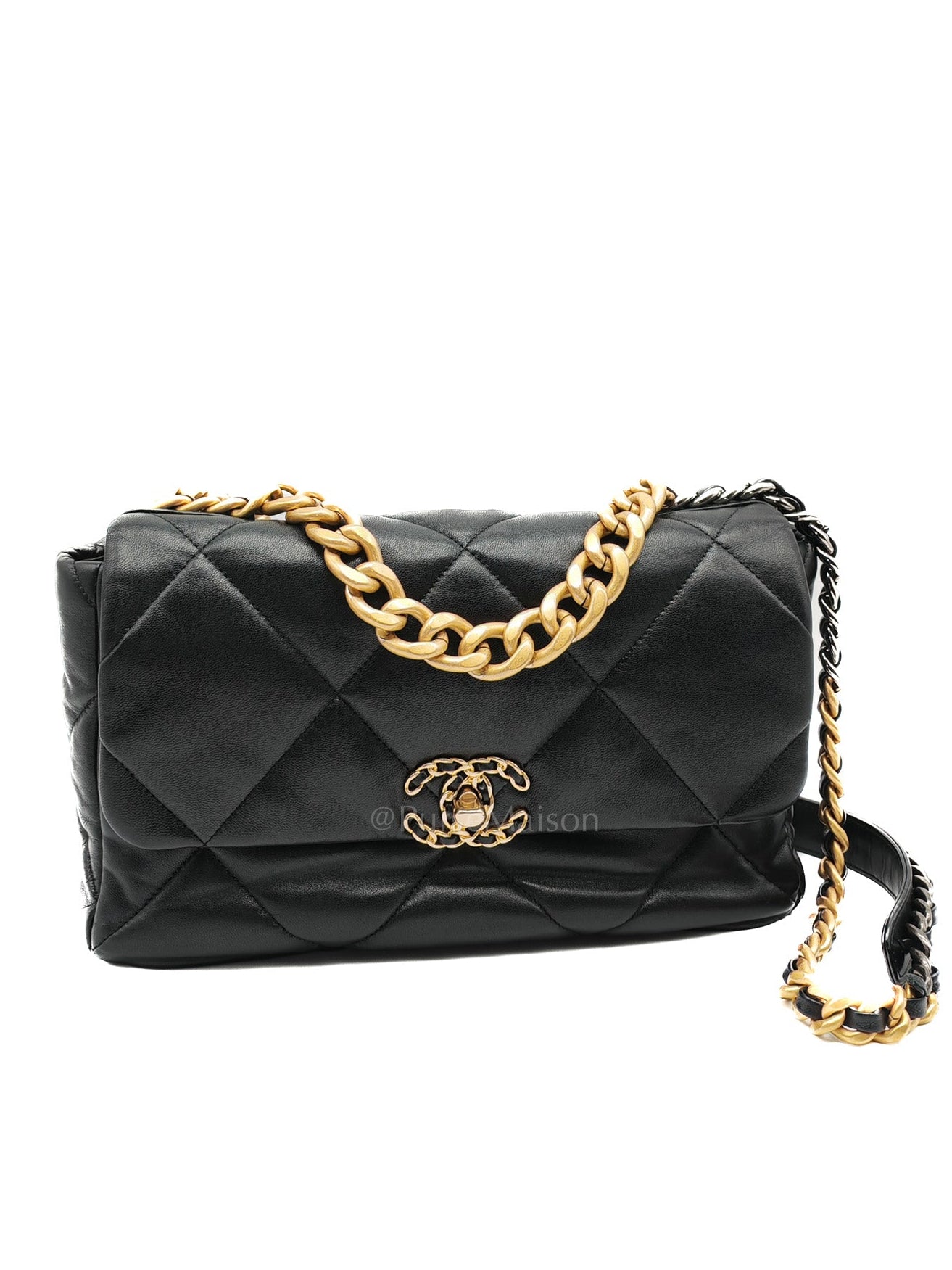 19 Large in Black Quilted Lambskin Leather and Mixed Hardware (Microchip)
