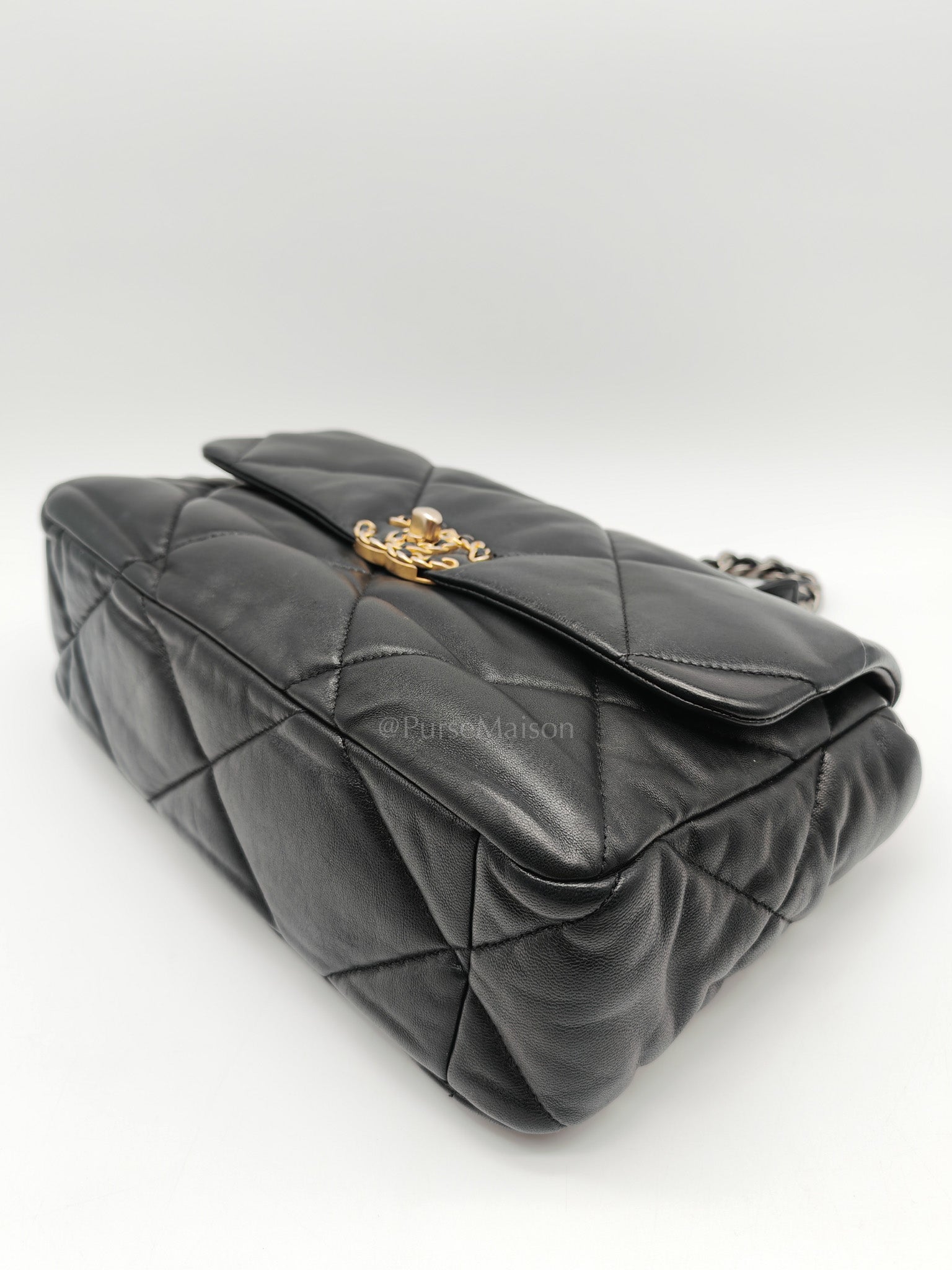 19 Large in Black Quilted Lambskin Leather and Mixed Hardware (Microchip)