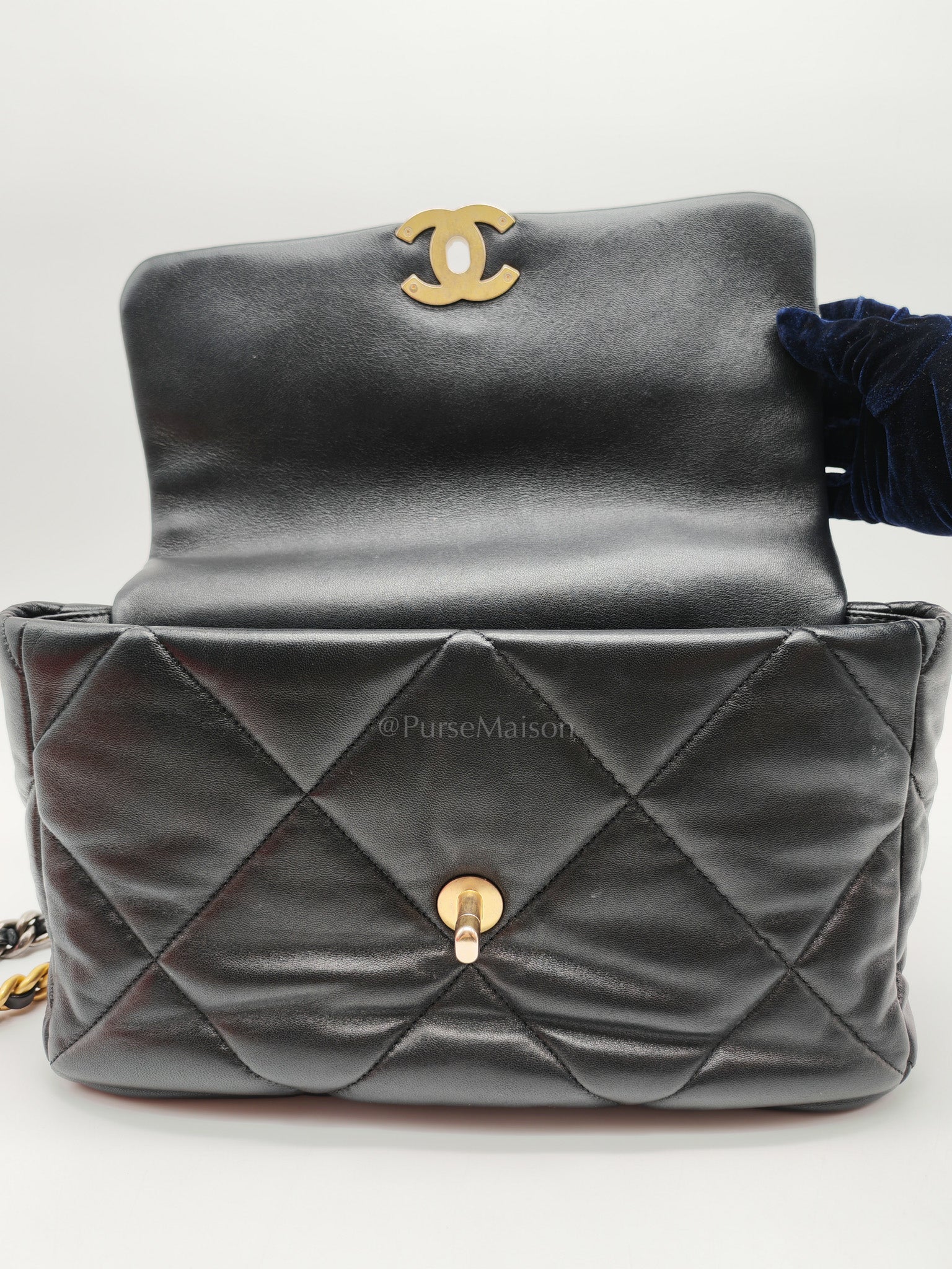 19 Large in Black Quilted Lambskin Leather and Mixed Hardware (Microchip)