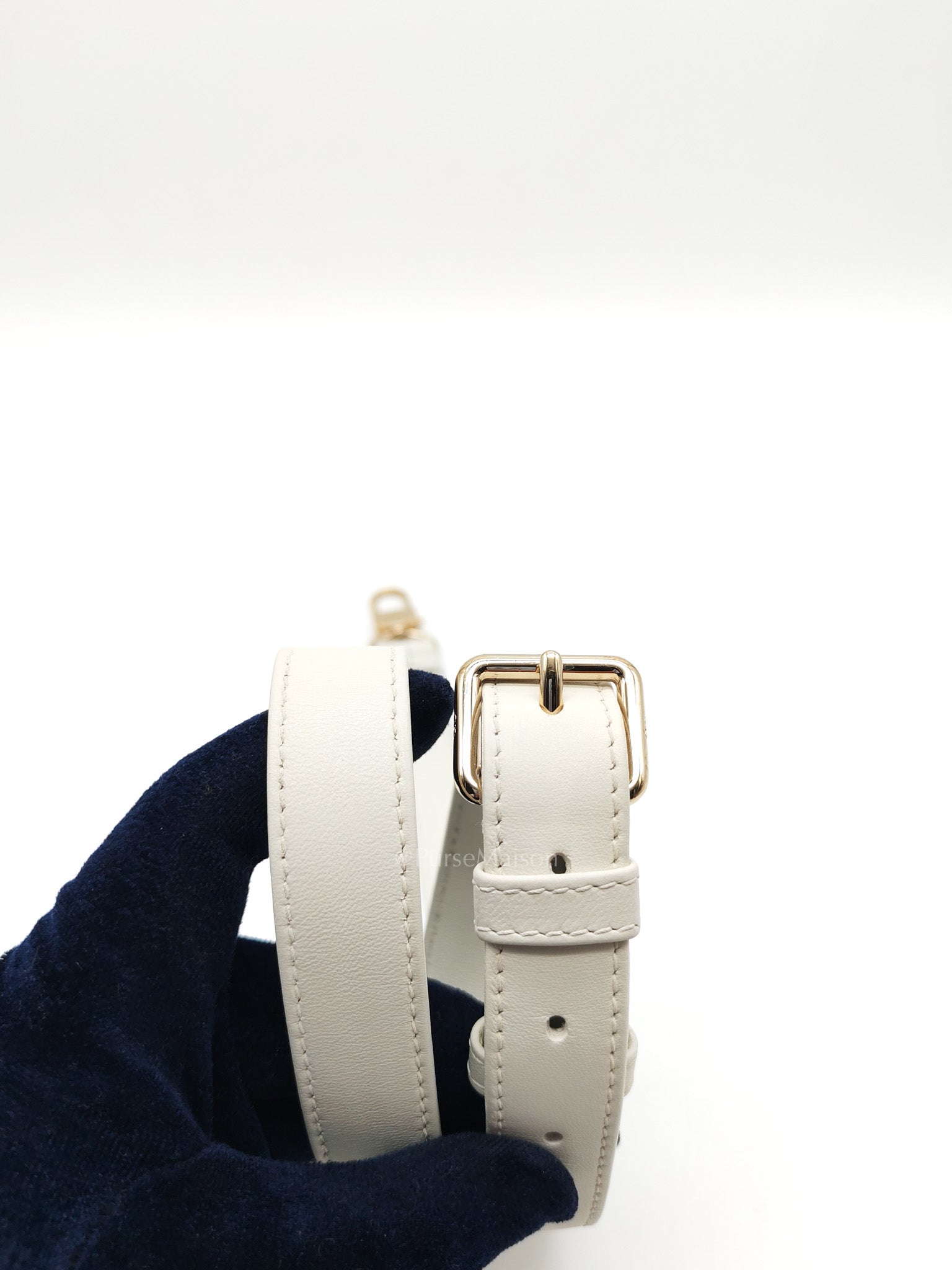Lady D-Joy Medium in White Cannage Lambskin Leather Light Gold Hardware