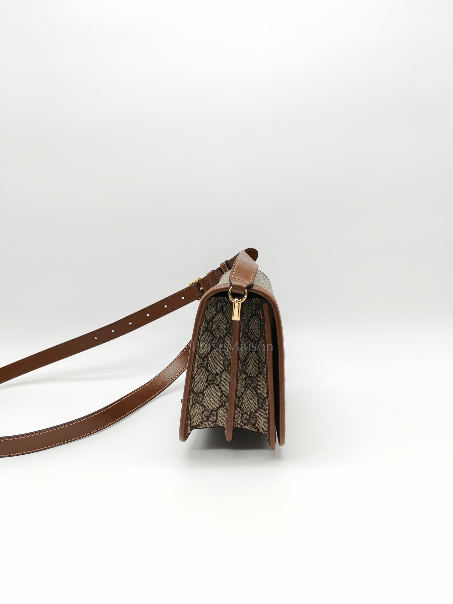Supreme Monogram Canvas Azalea Calfskin Retro Crossbody Bag