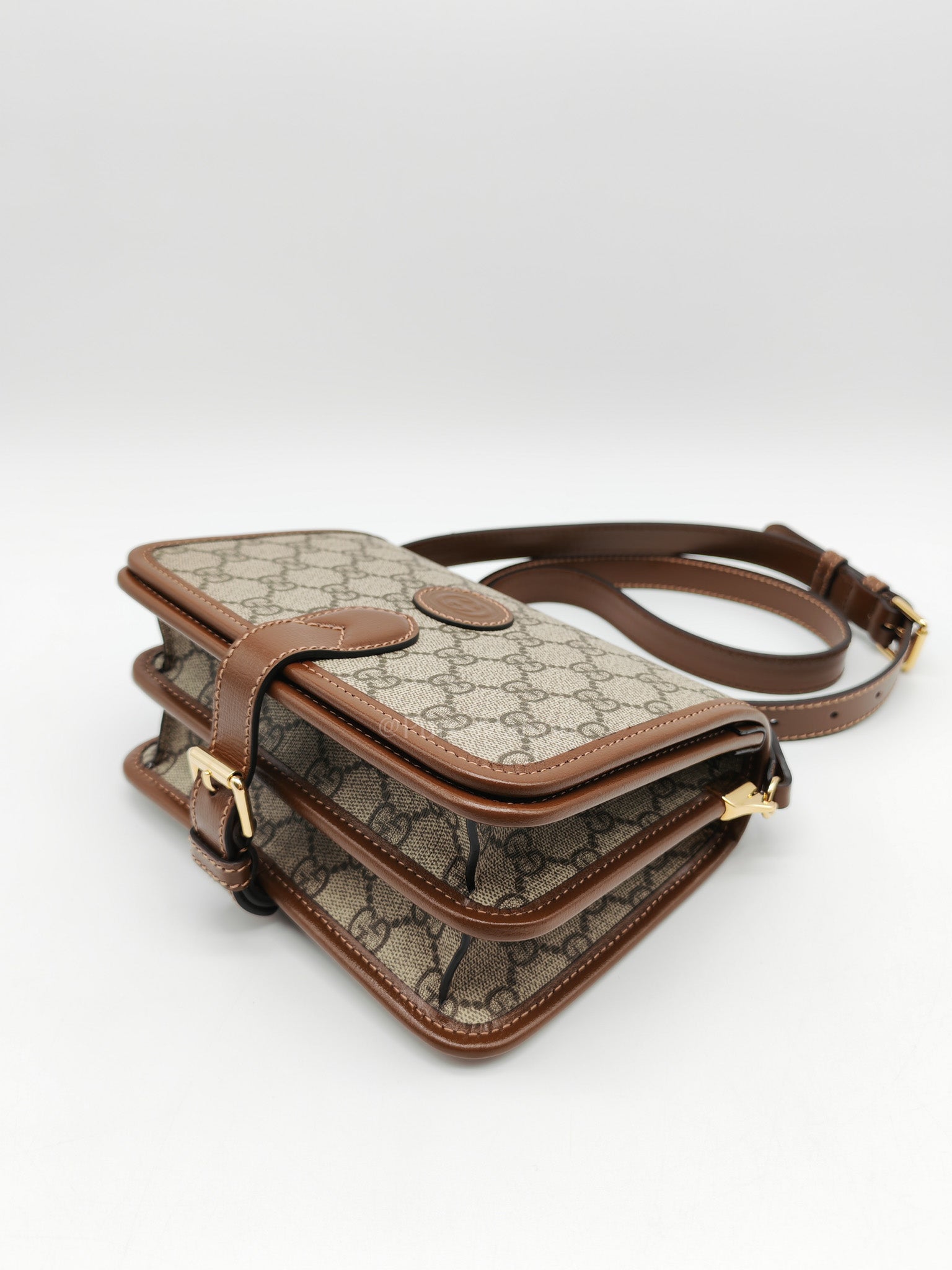 Supreme Monogram Canvas Azalea Calfskin Retro Crossbody Bag