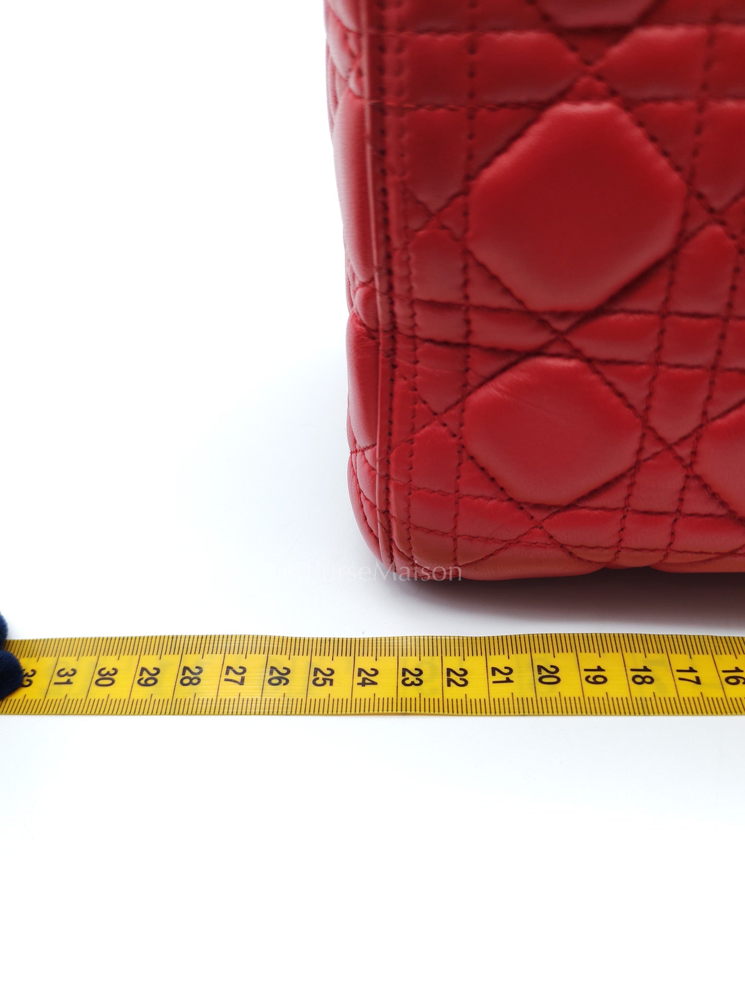 Lady Dior Medium in Red Quilted Cannage Lambskin Leather & Gold Hardware