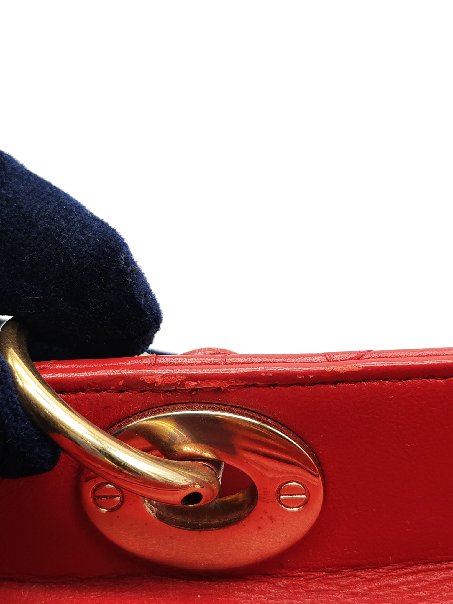 Lady Dior Medium in Red Quilted Cannage Lambskin Leather & Gold Hardware