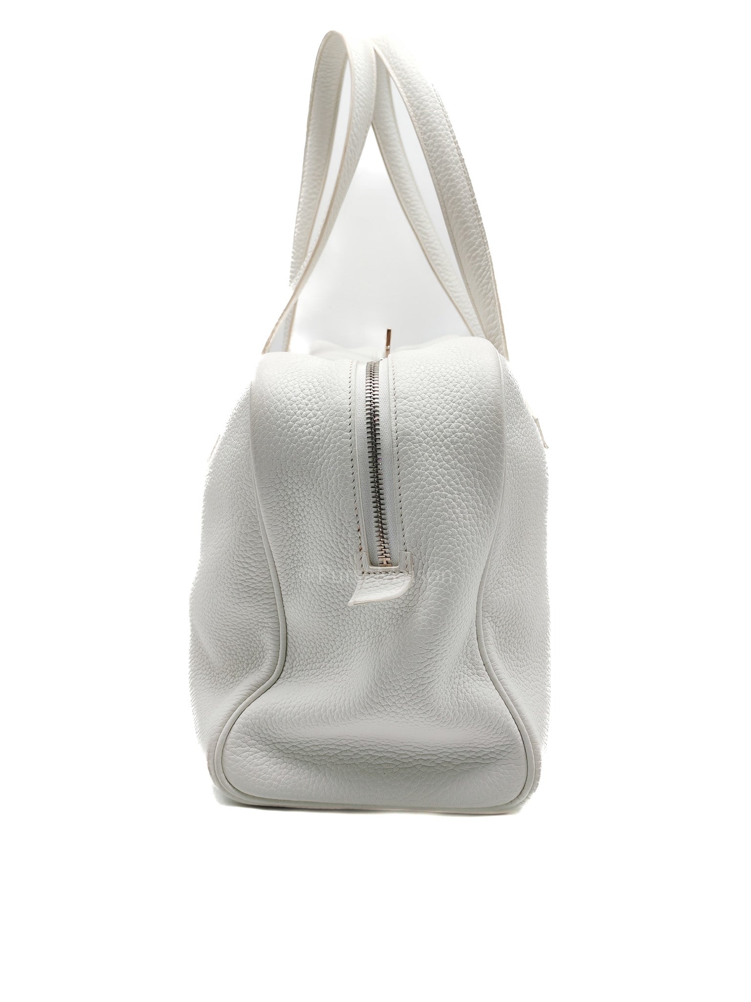 Victoria II 35 in White Clemence Leather & Palladium Hardware Stamp R (2014)