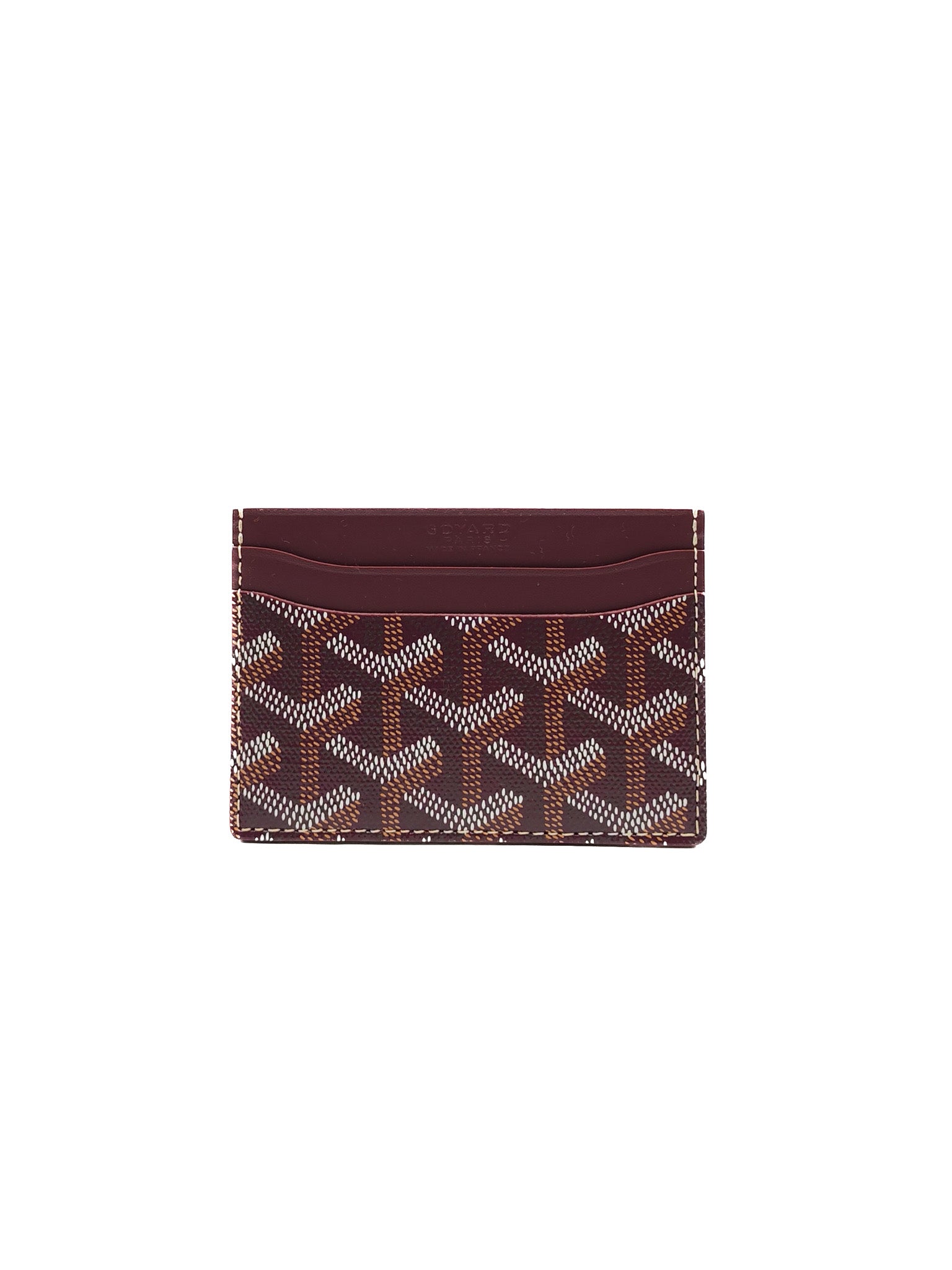 Saint Sulpice Brugundy in Goyardine Canvas Card Holder