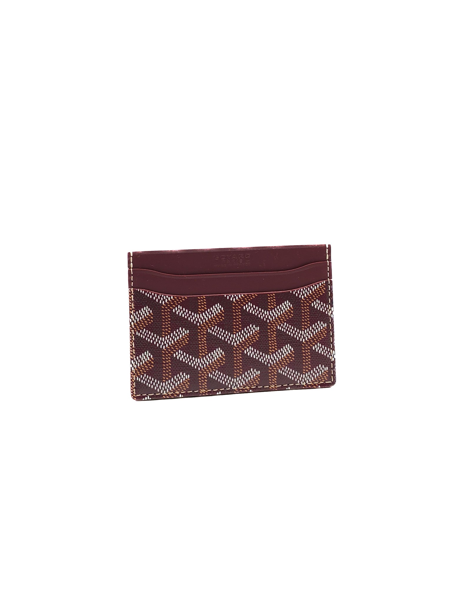 Saint Sulpice Brugundy in Goyardine Canvas Card Holder