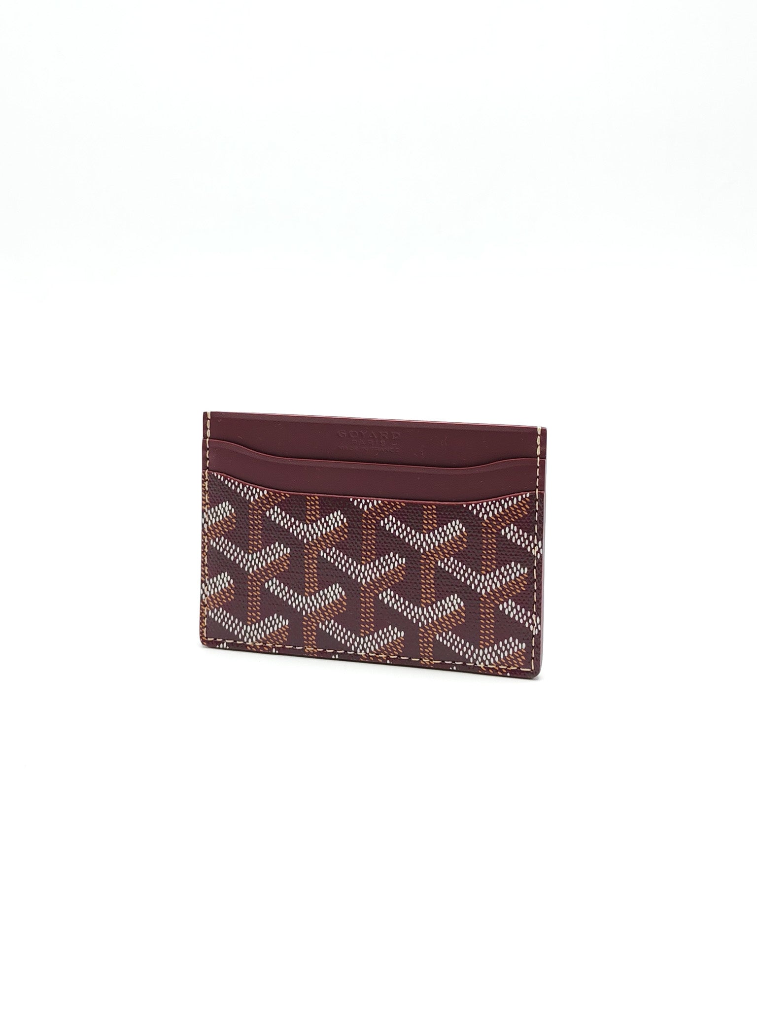 Saint Sulpice Brugundy in Goyardine Canvas Card Holder