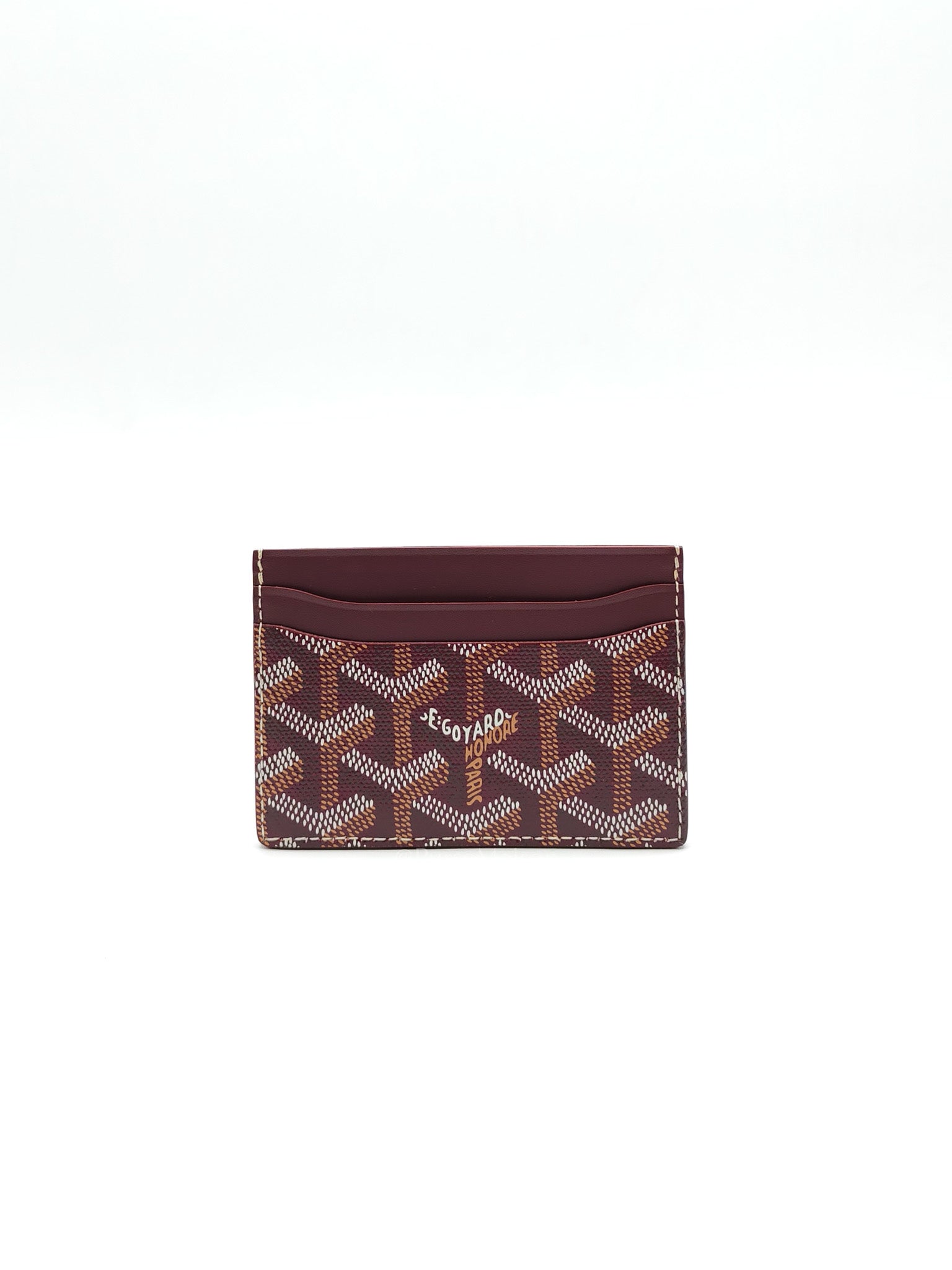 Saint Sulpice Brugundy in Goyardine Canvas Card Holder