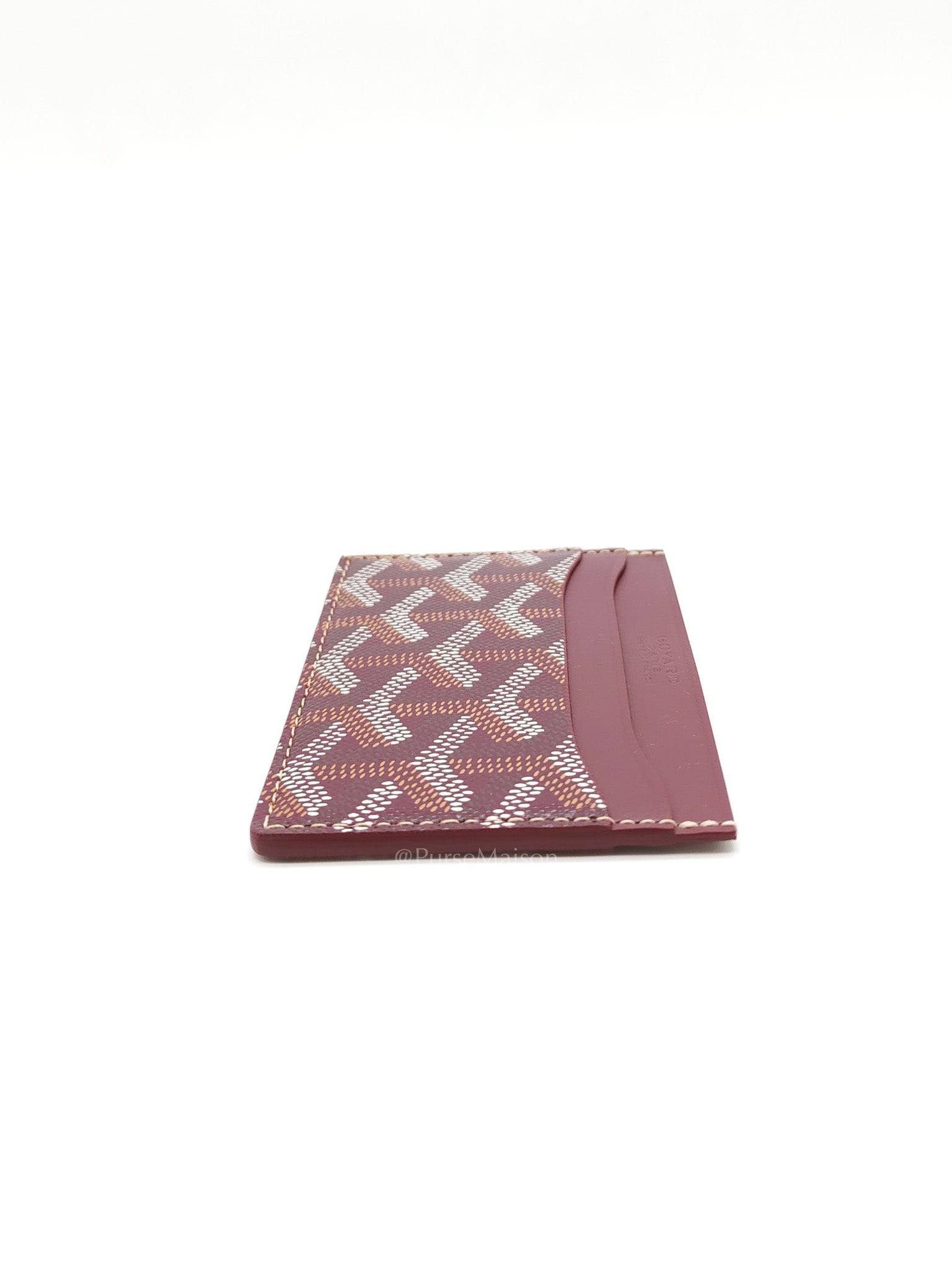 Saint Sulpice Brugundy in Goyardine Canvas Card Holder