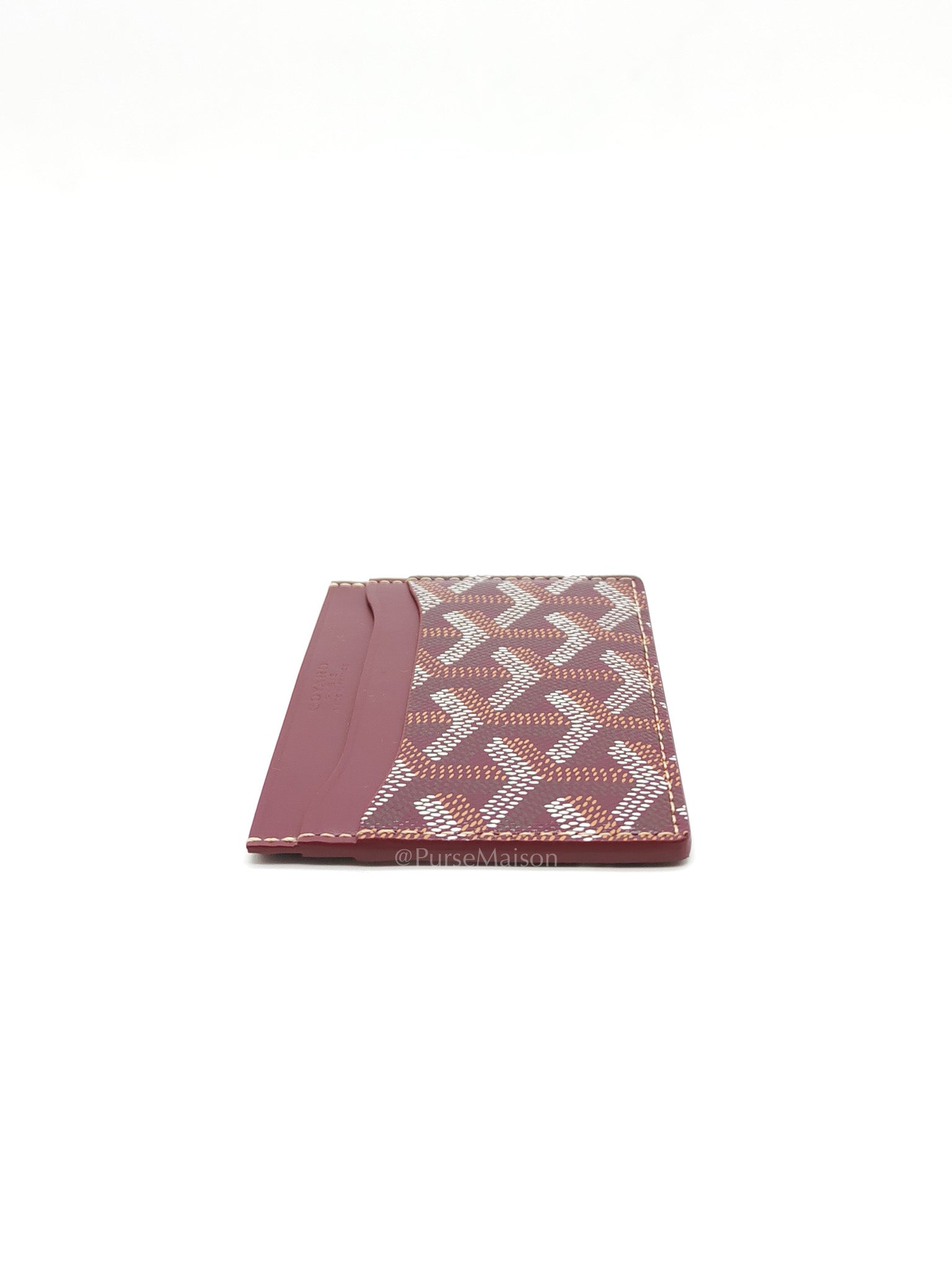 Saint Sulpice Brugundy in Goyardine Canvas Card Holder