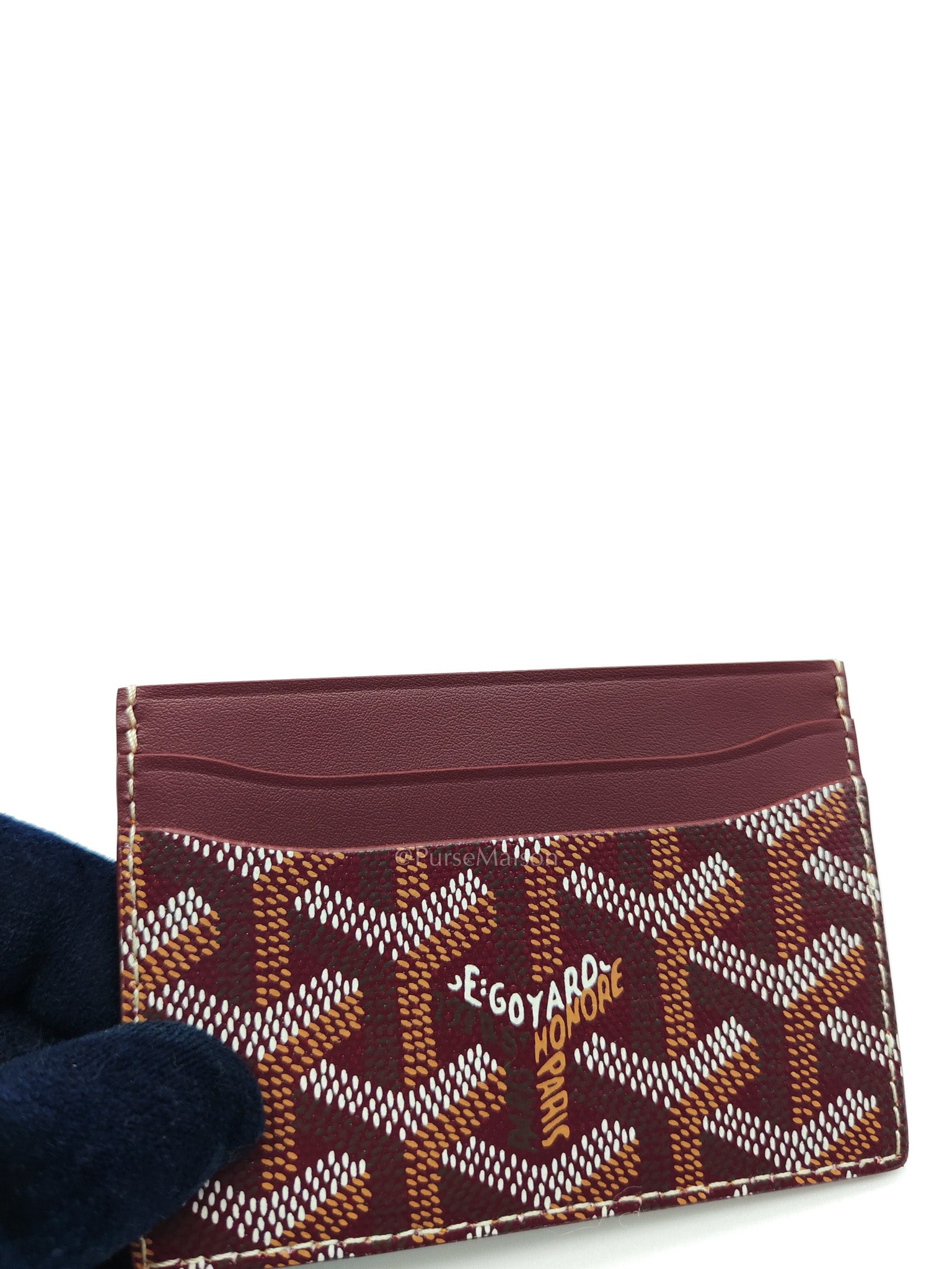 Saint Sulpice Brugundy in Goyardine Canvas Card Holder