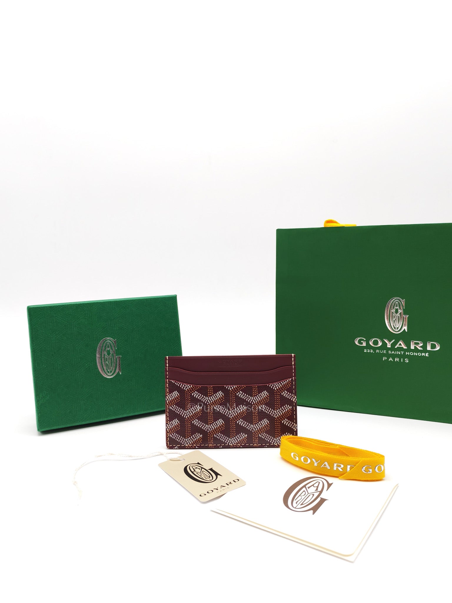 Saint Sulpice Brugundy in Goyardine Canvas Card Holder