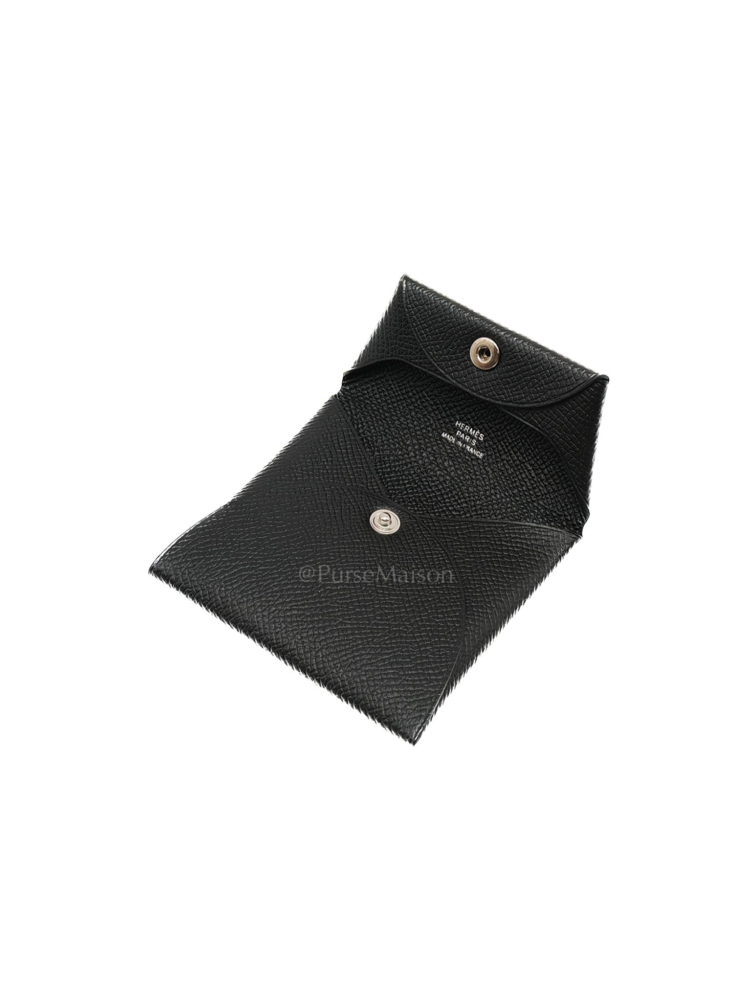 Bastia Change Purse in Black Evercolor Leather Stamp C (2018)