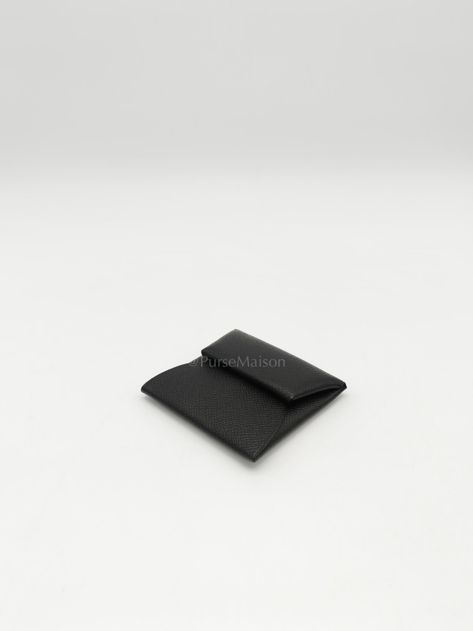 Bastia Change Purse in Black Evercolor Leather Stamp C (2018)