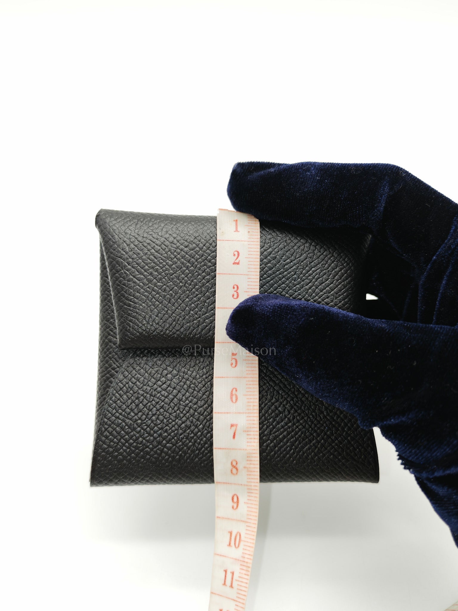 Bastia Change Purse in Black Evercolor Leather Stamp C (2018)