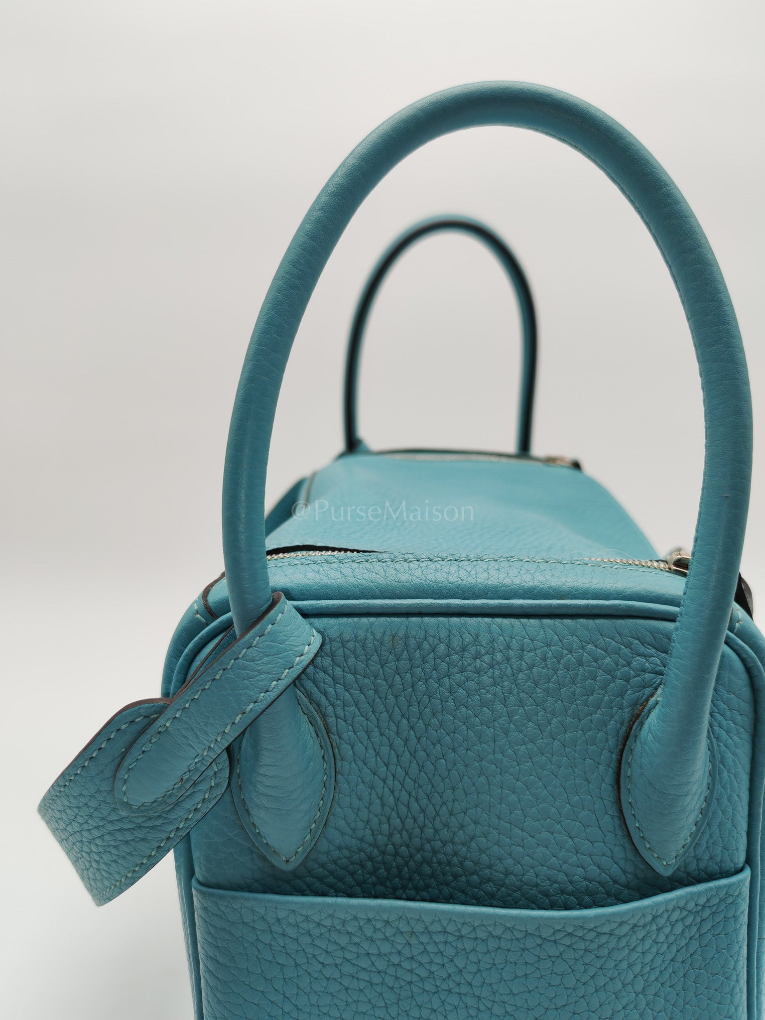 Lindy 26 Bleu Saint Clemence and Palladium Hardware Stamp T (2015) | Purse Maison Luxury Bags Shop