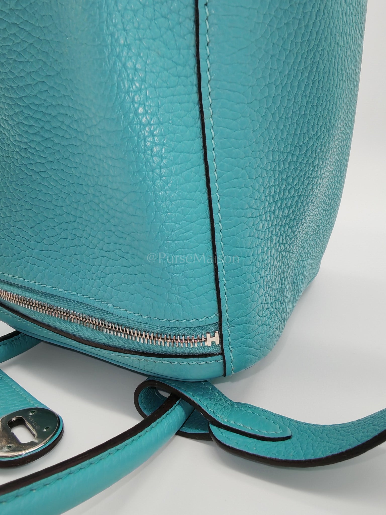 Lindy 26 Bleu Saint Clemence and Palladium Hardware Stamp T (2015) | Purse Maison Luxury Bags Shop